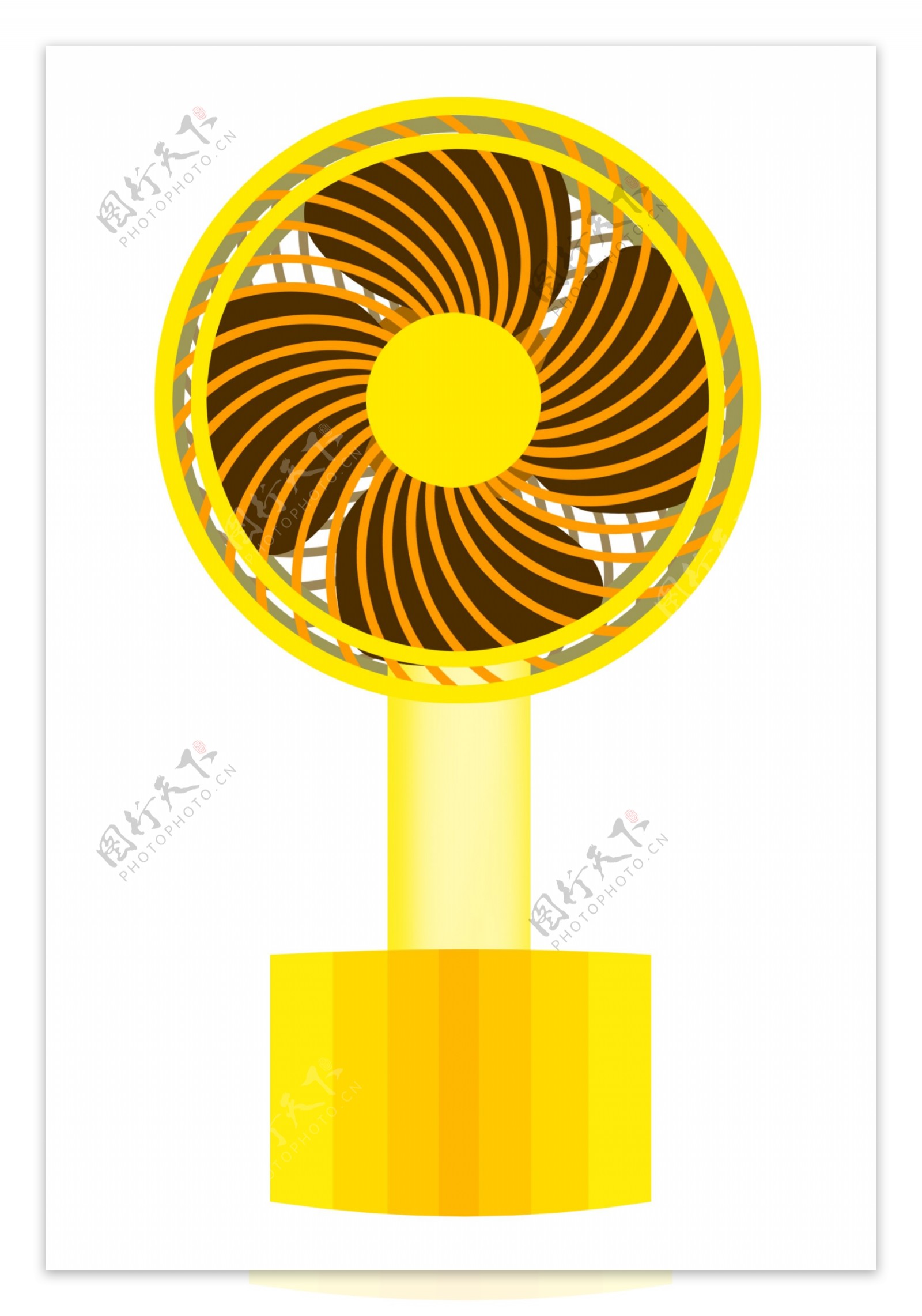 黄色扇风电风扇插画