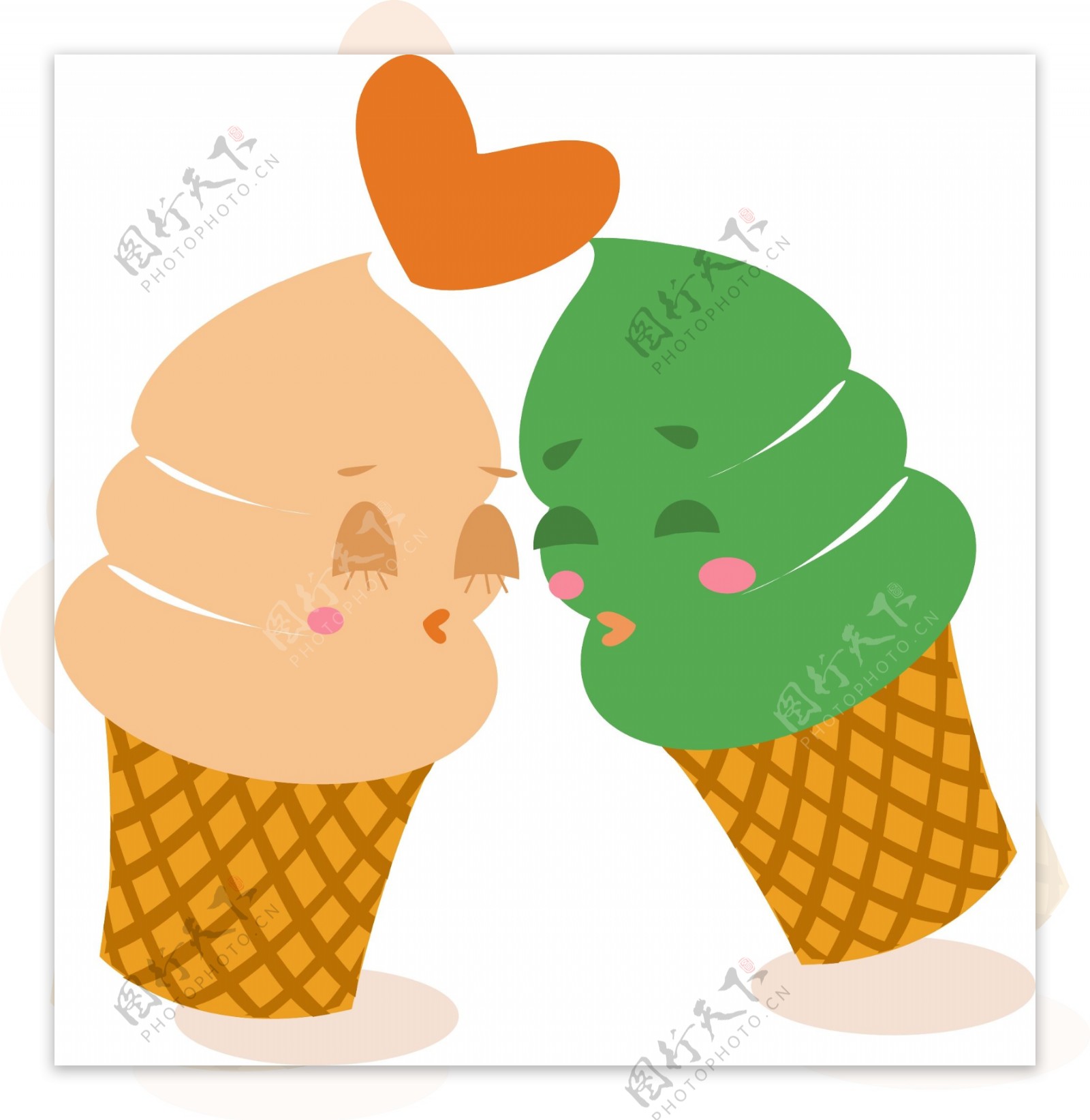 两个可爱冰淇淋