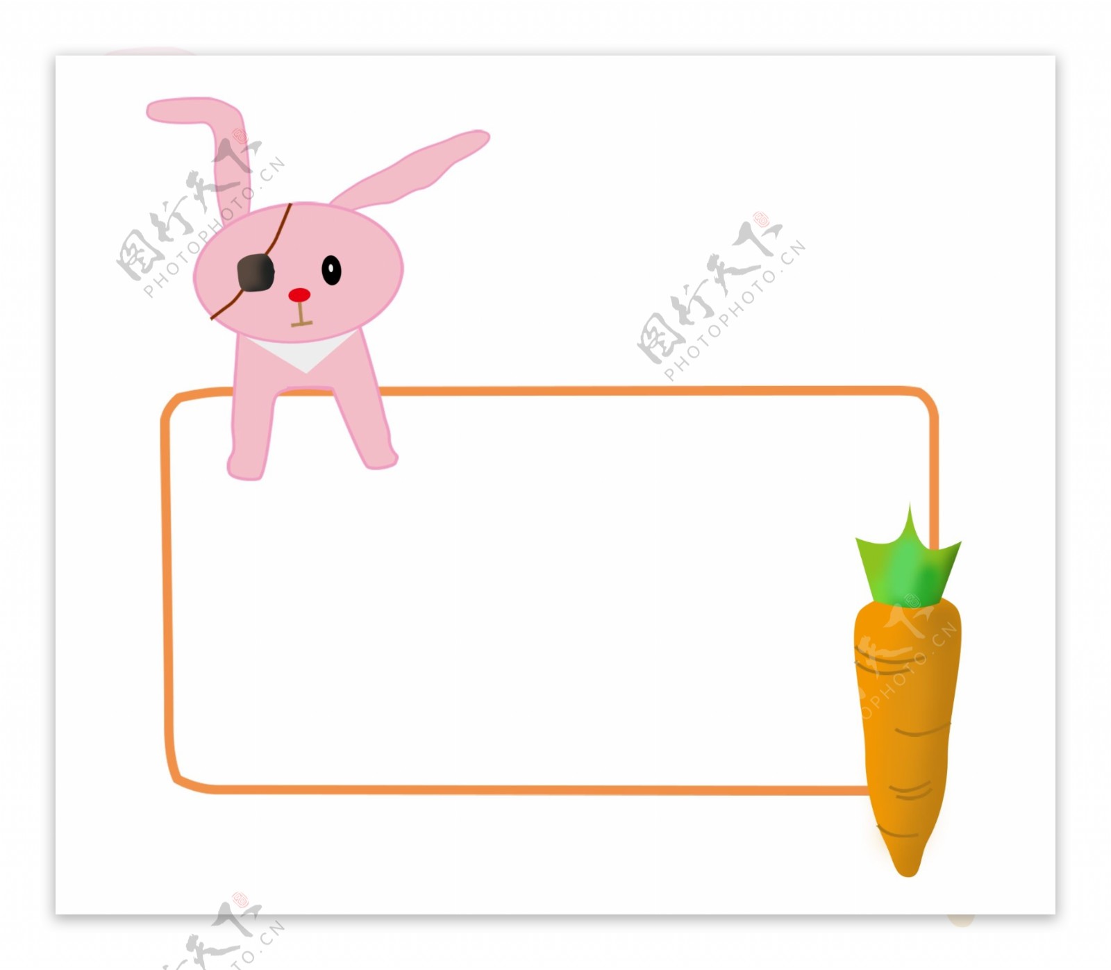 小兔子边框插画