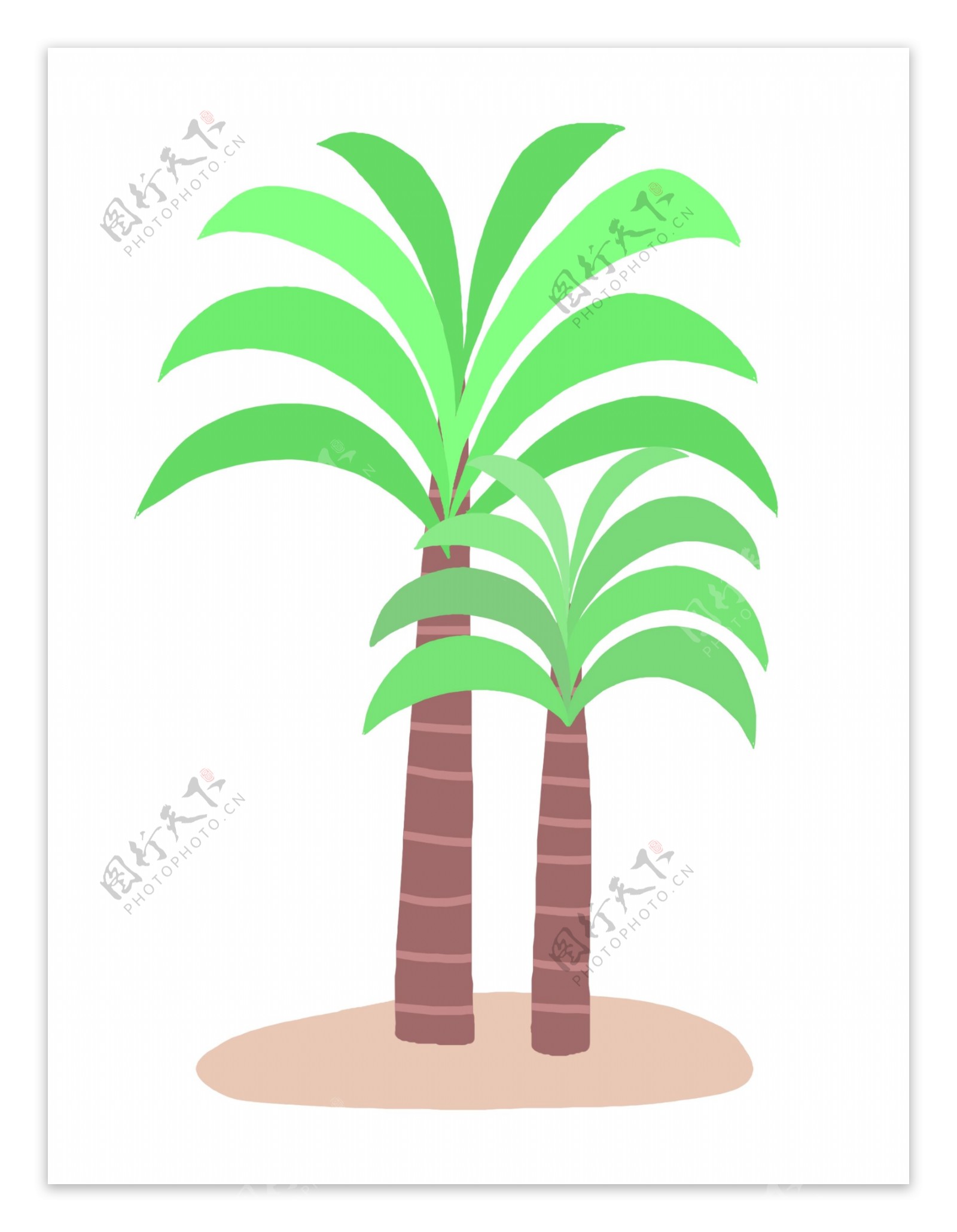 绿色卡通棕榈树