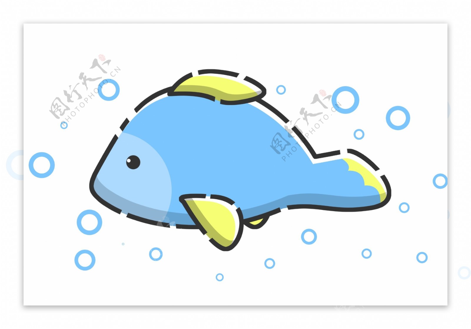 蓝色可爱鱼类