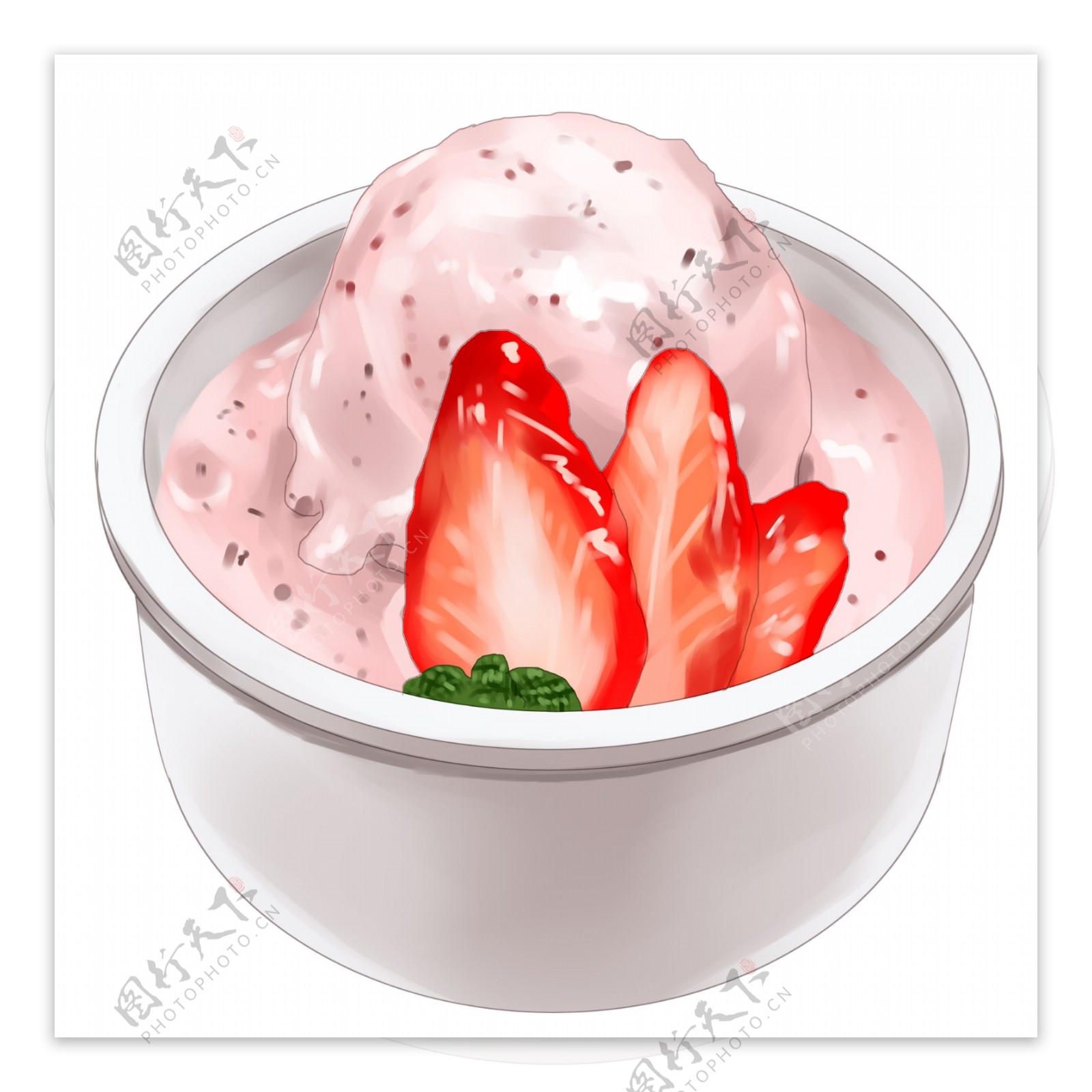 卡通草莓冰淇淋