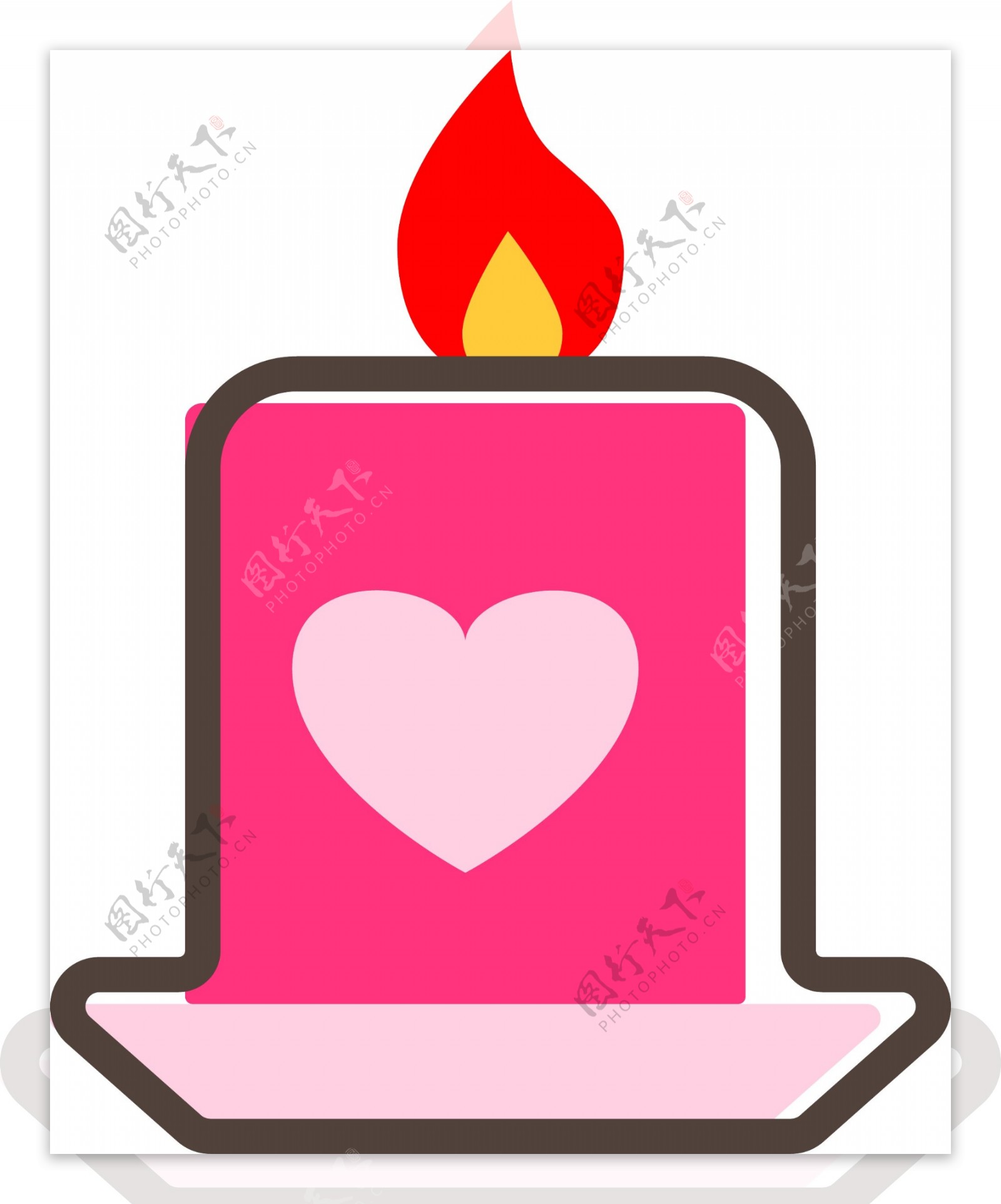 情人节蜡烛元素图标