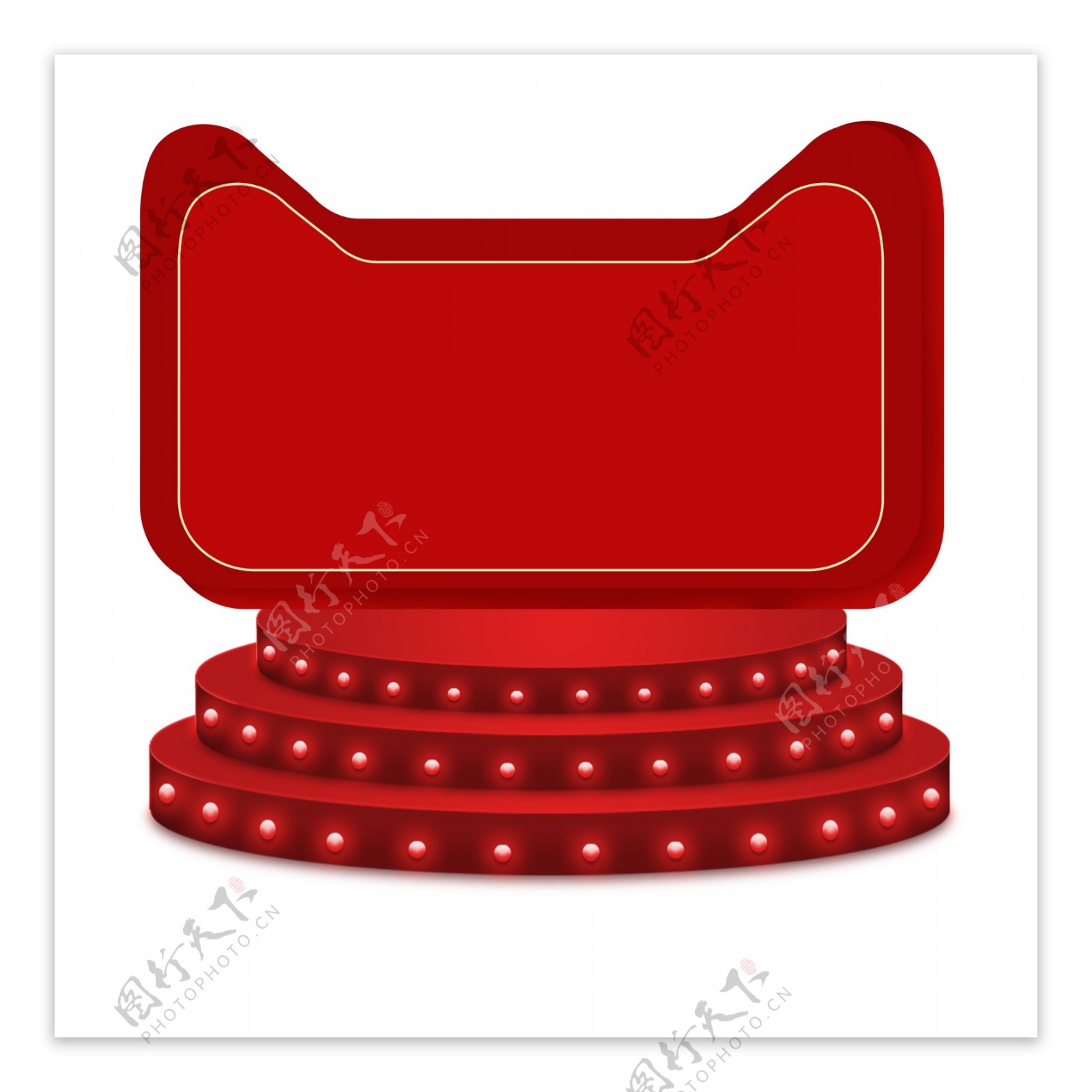 红色创意圆弧天猫舞台元素