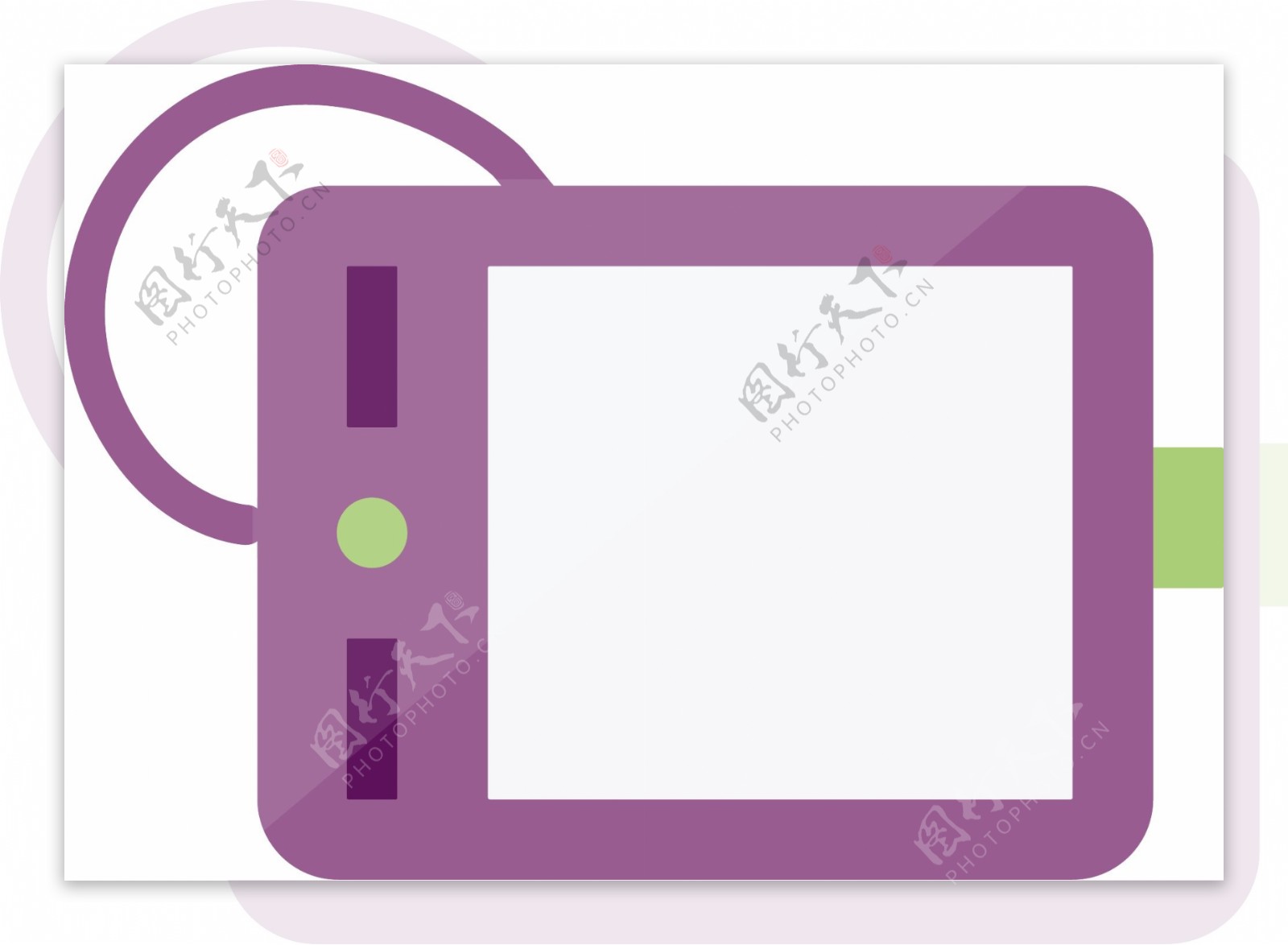 紫色圆角创意科技手绘板元素