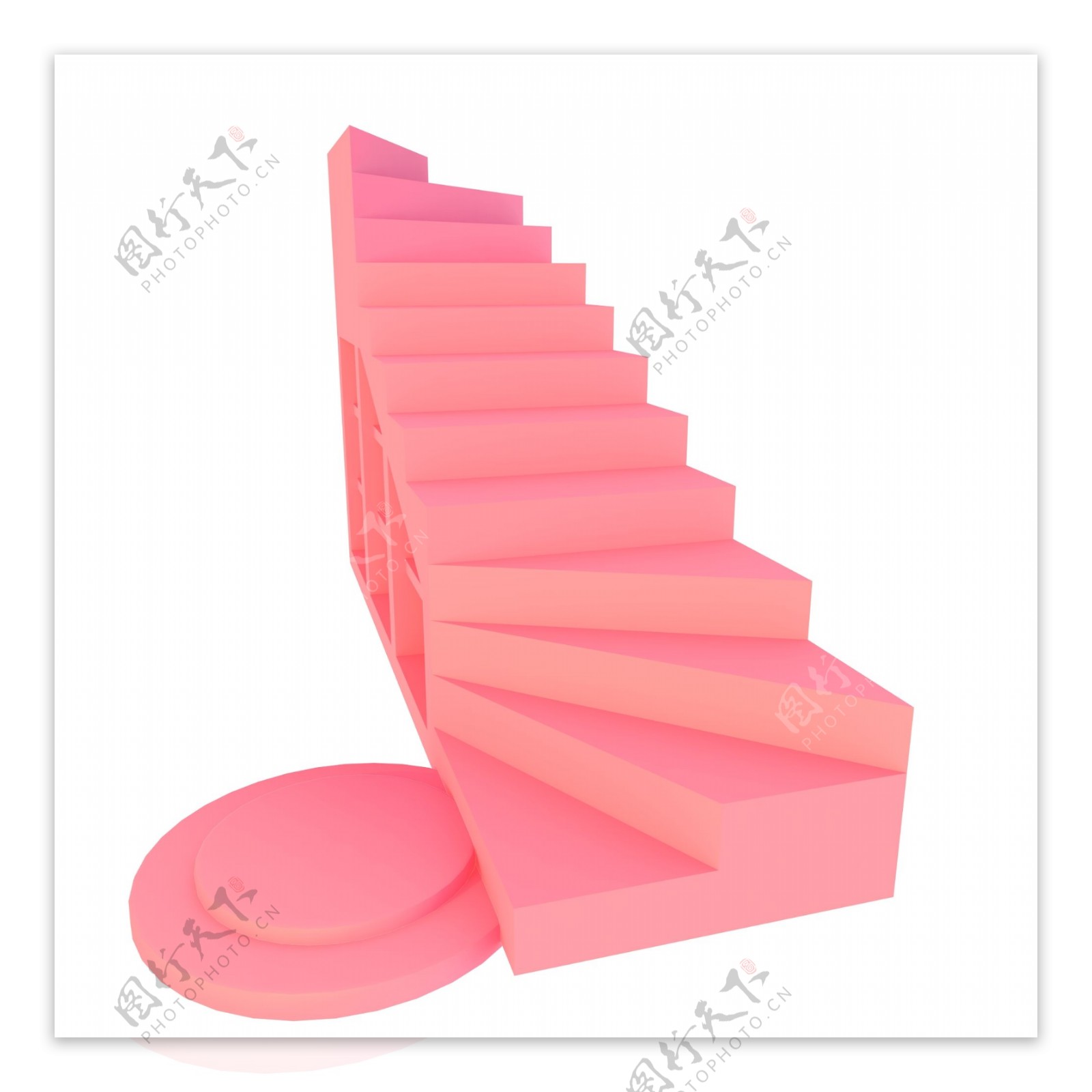粉色台阶插图