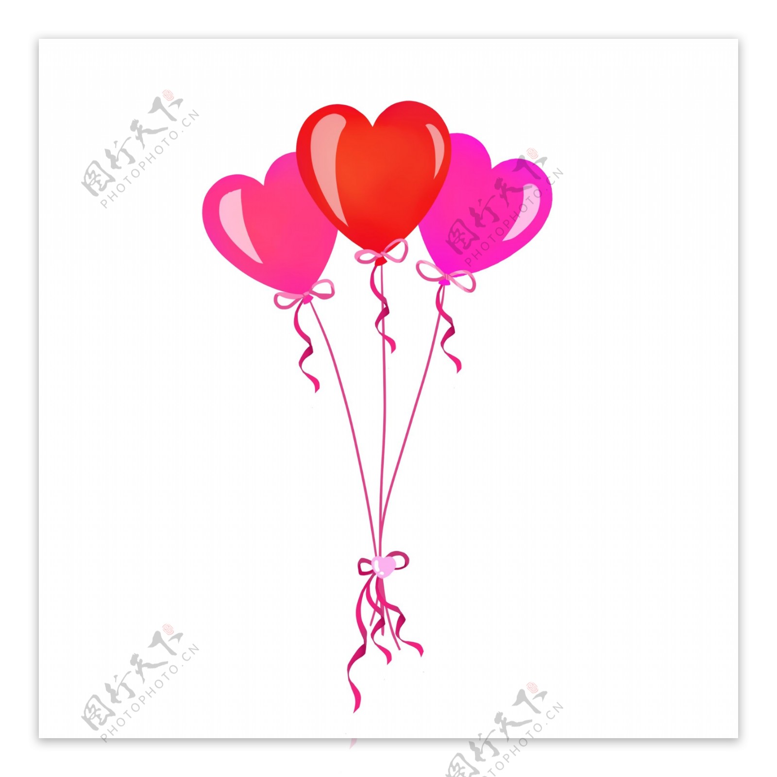 手绘情人节浪漫情侣爱情气球