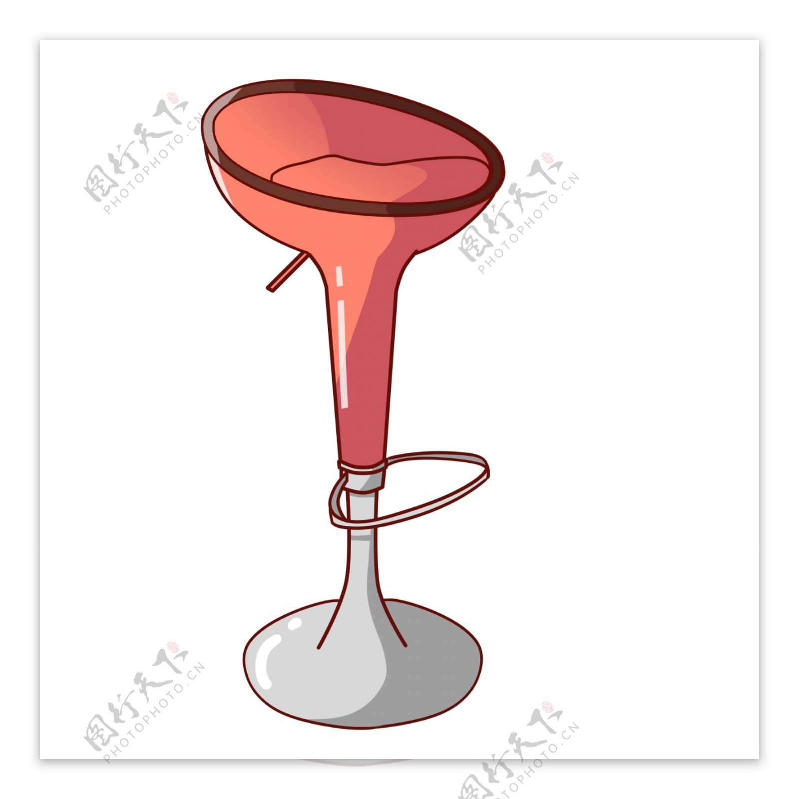 红色的圆形椅子插画