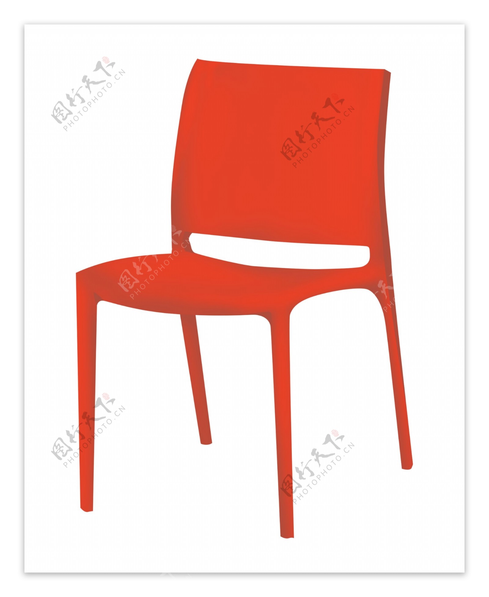 红色椅子家具插画