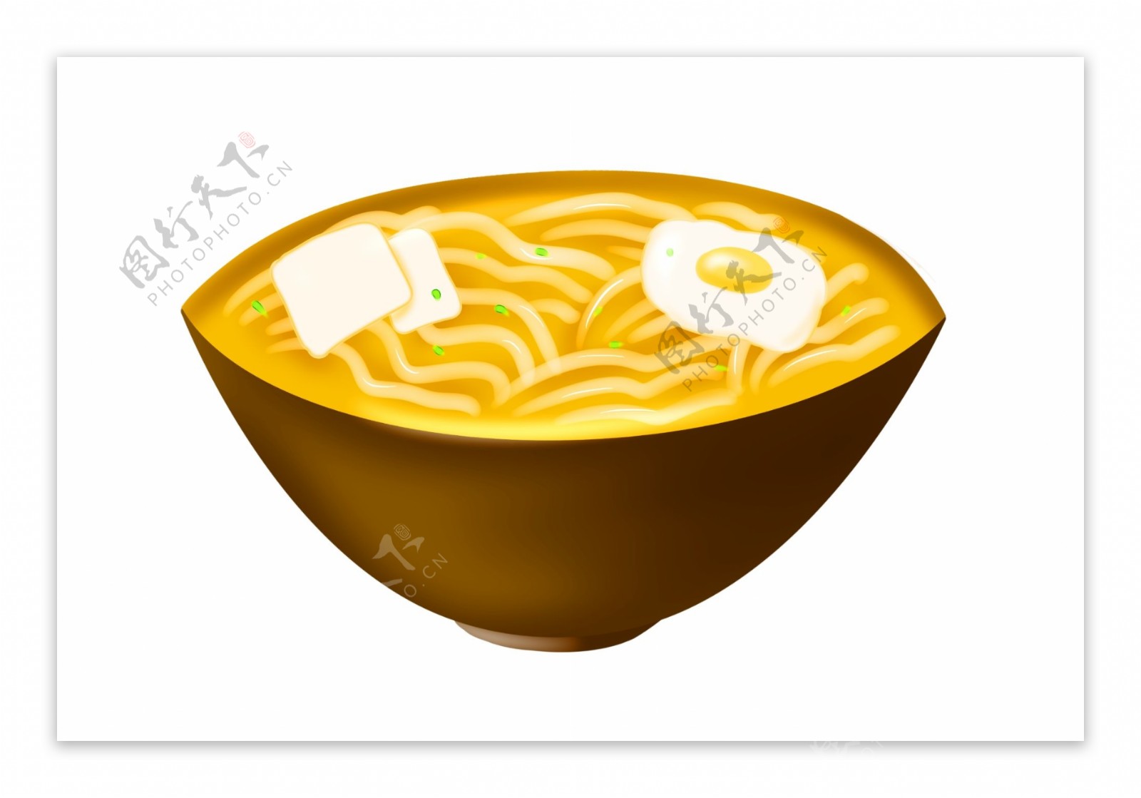 美味的鸡蛋汤面插画