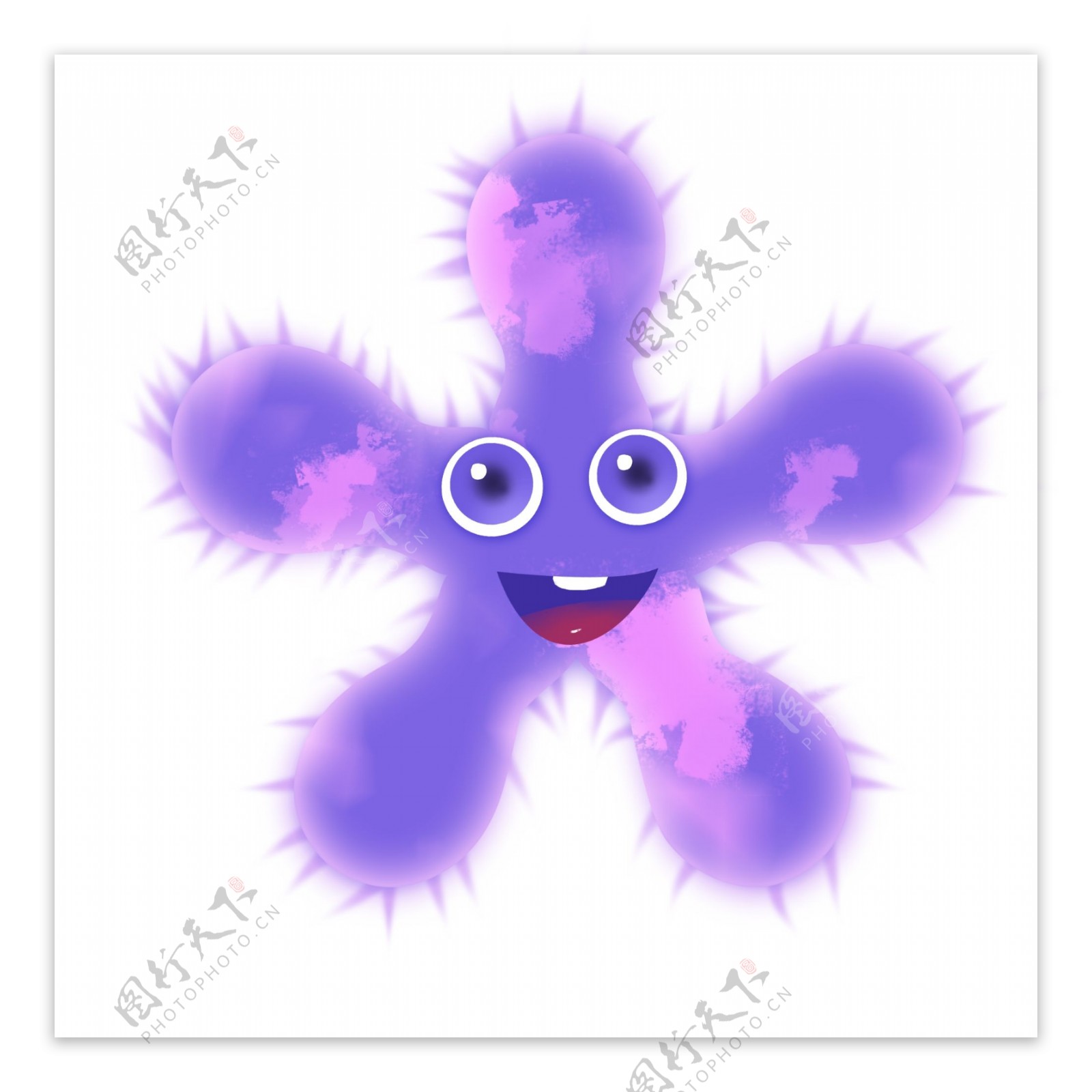 卡通紫色海星病毒