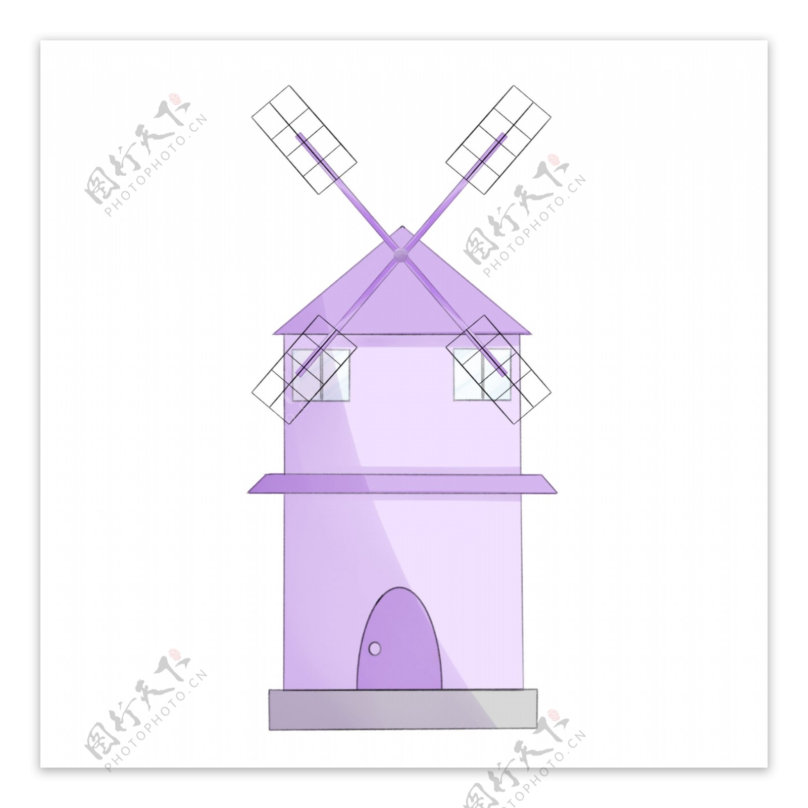 紫色大气风车屋插图
