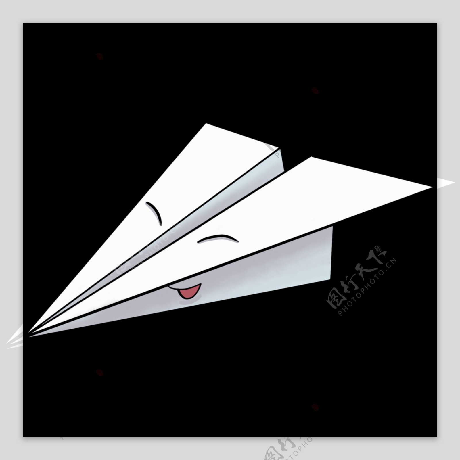 卡通白色纸飞机插画