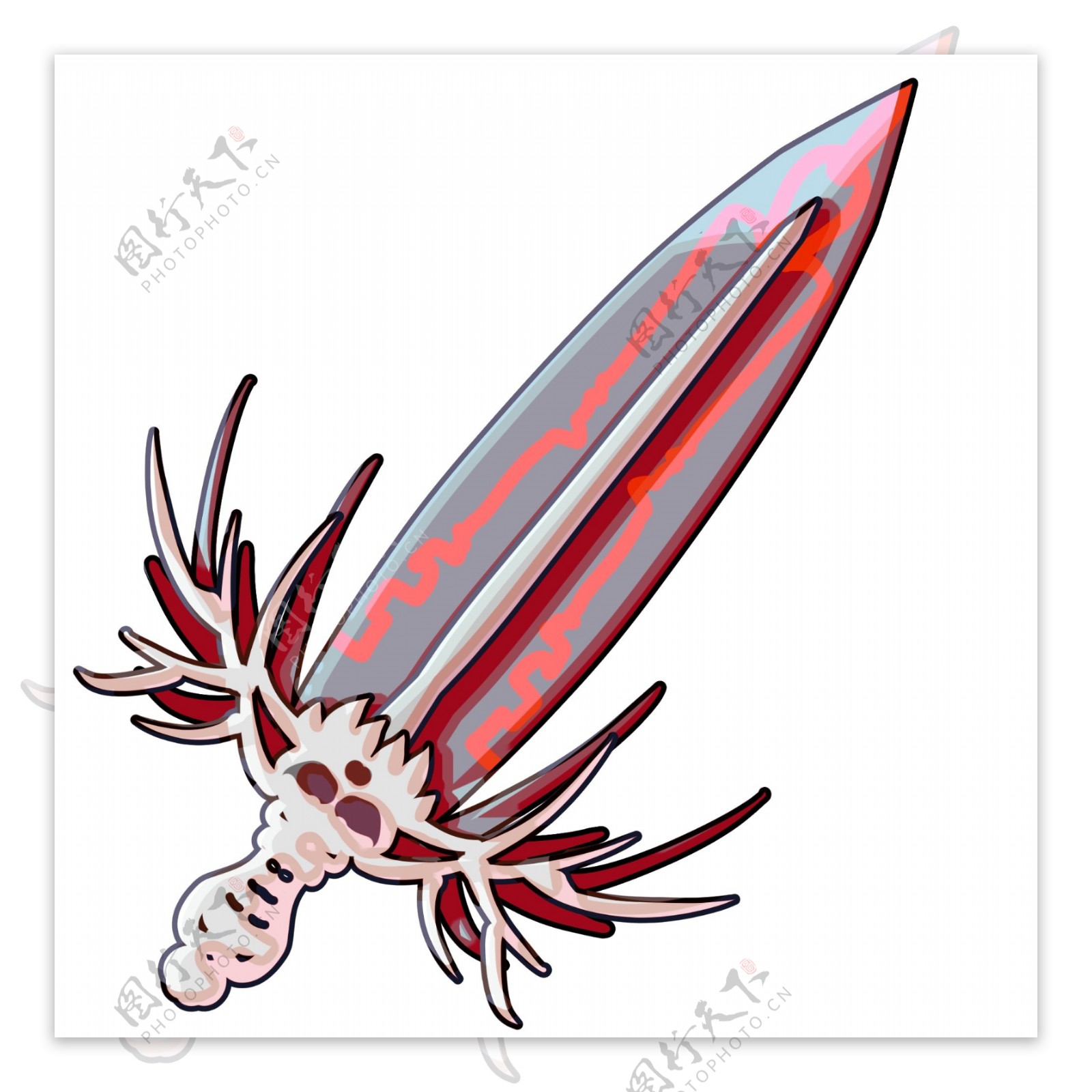 红色的宝剑装饰插画