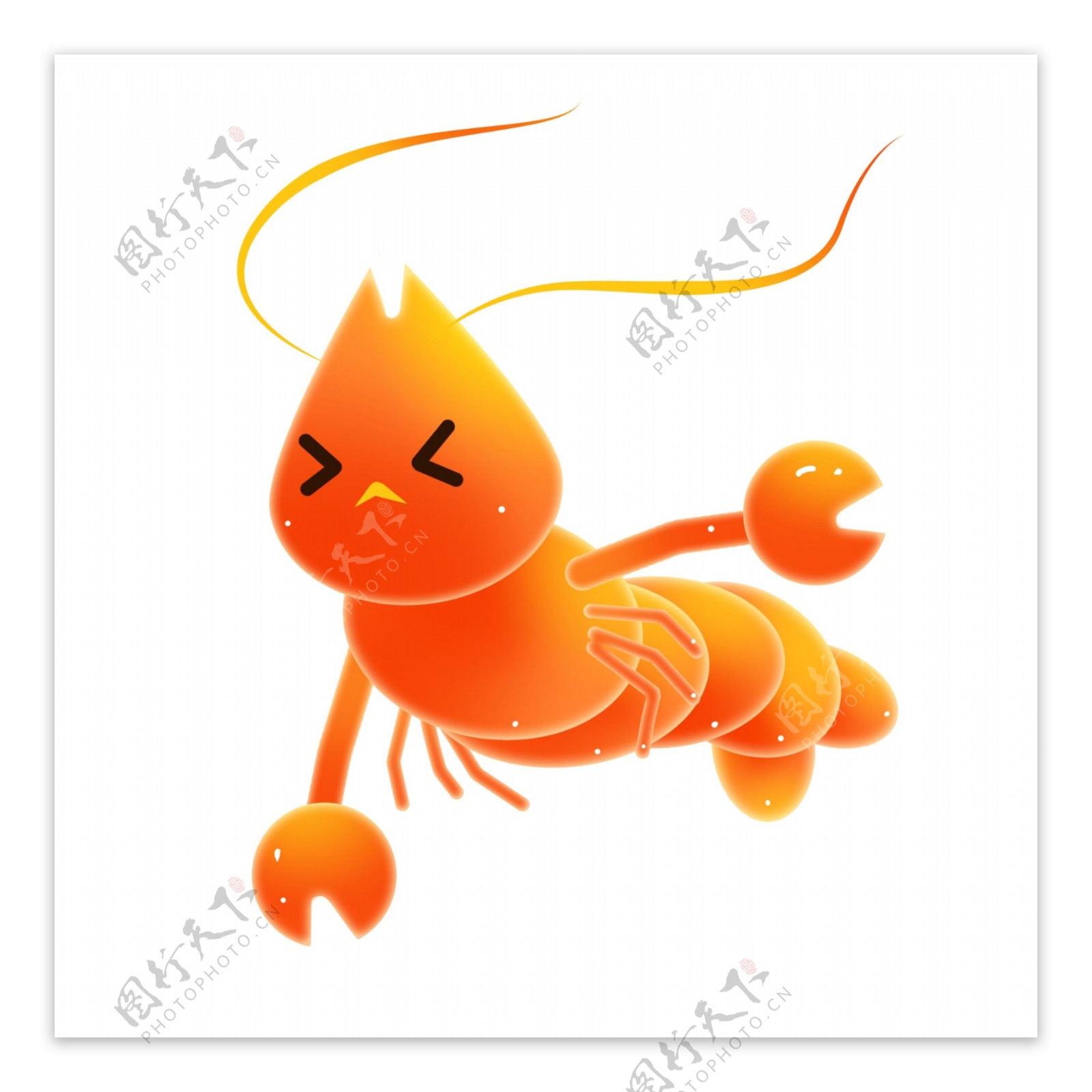 可爱的海鲜龙虾插图