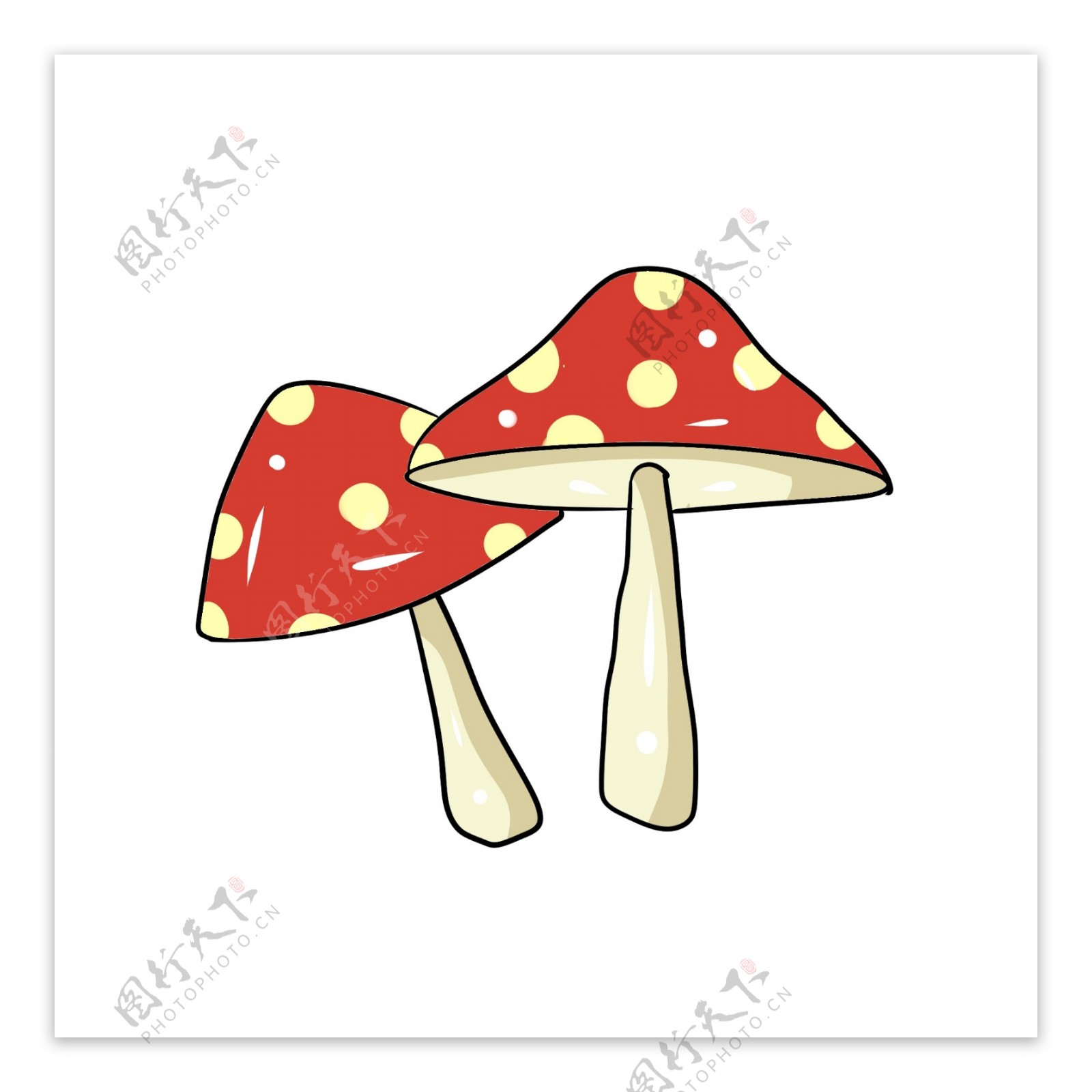 红色圆点蘑菇插图