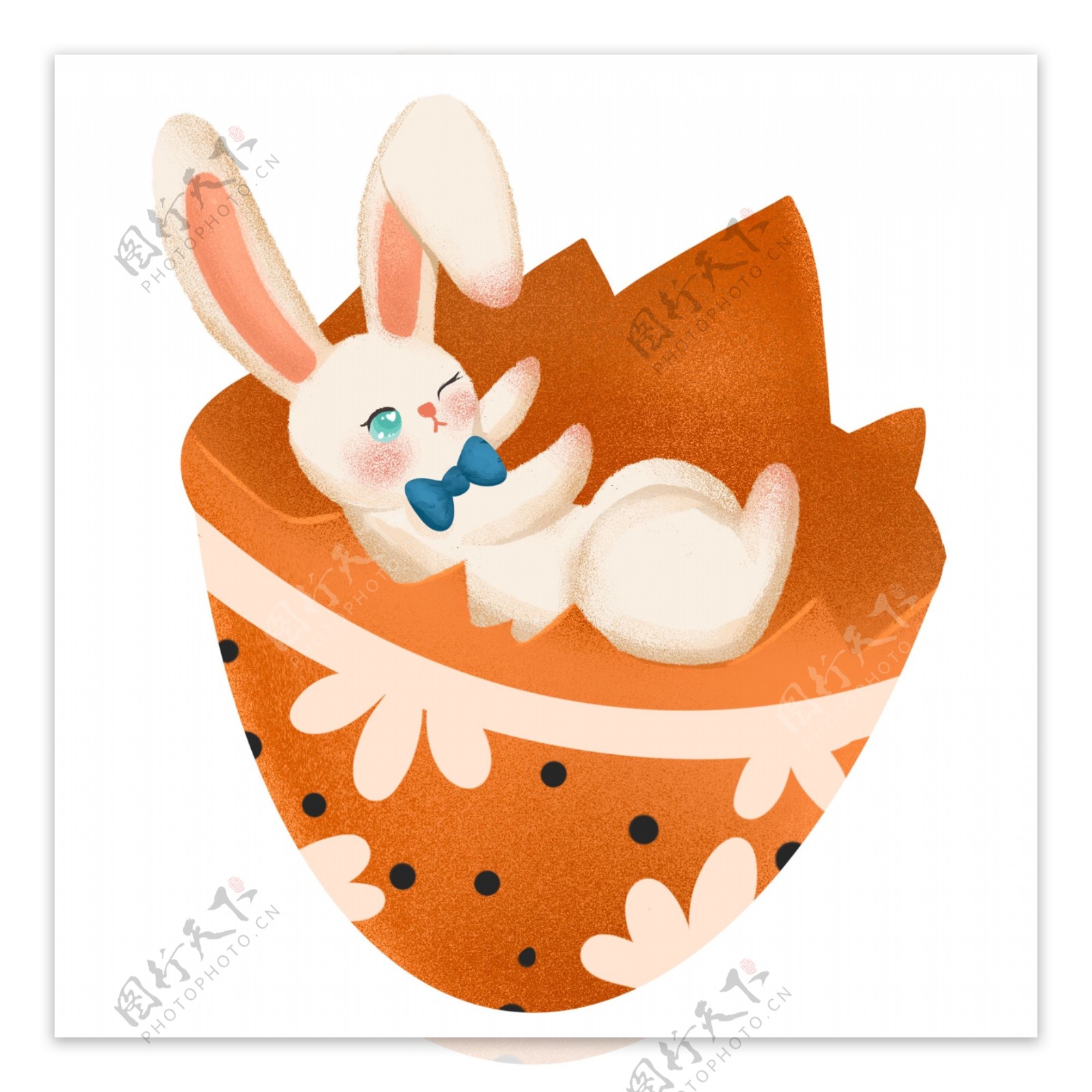 卡通彩蛋兔子装饰素材