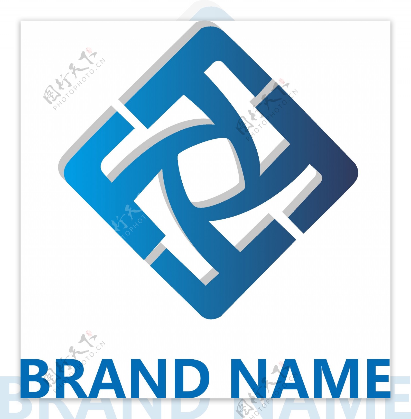 简约蓝矢量F字母logo