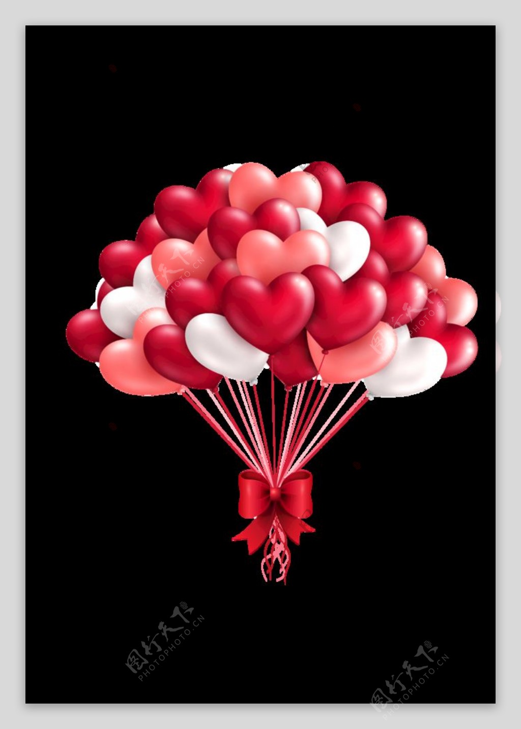 美丽红色爱心气球图片素材-编号07867504-图行天下