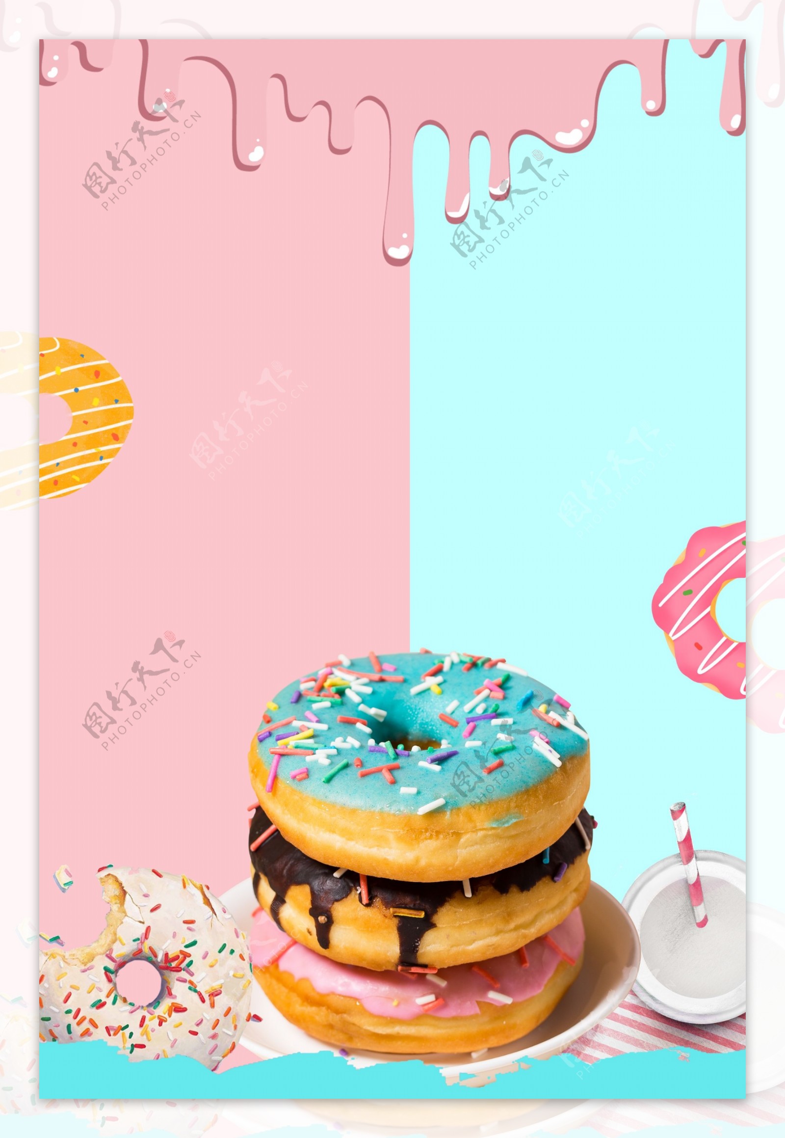 甜品美食甜甜圈海报