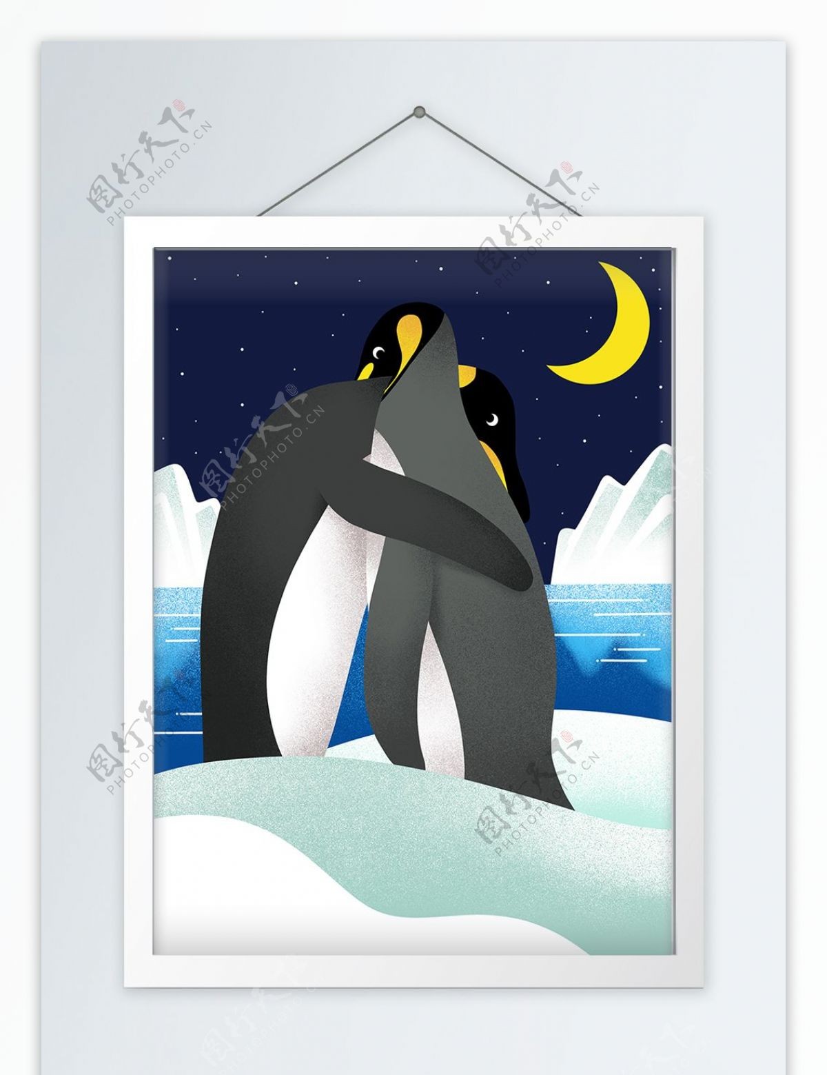 北欧极简企鹅装饰画