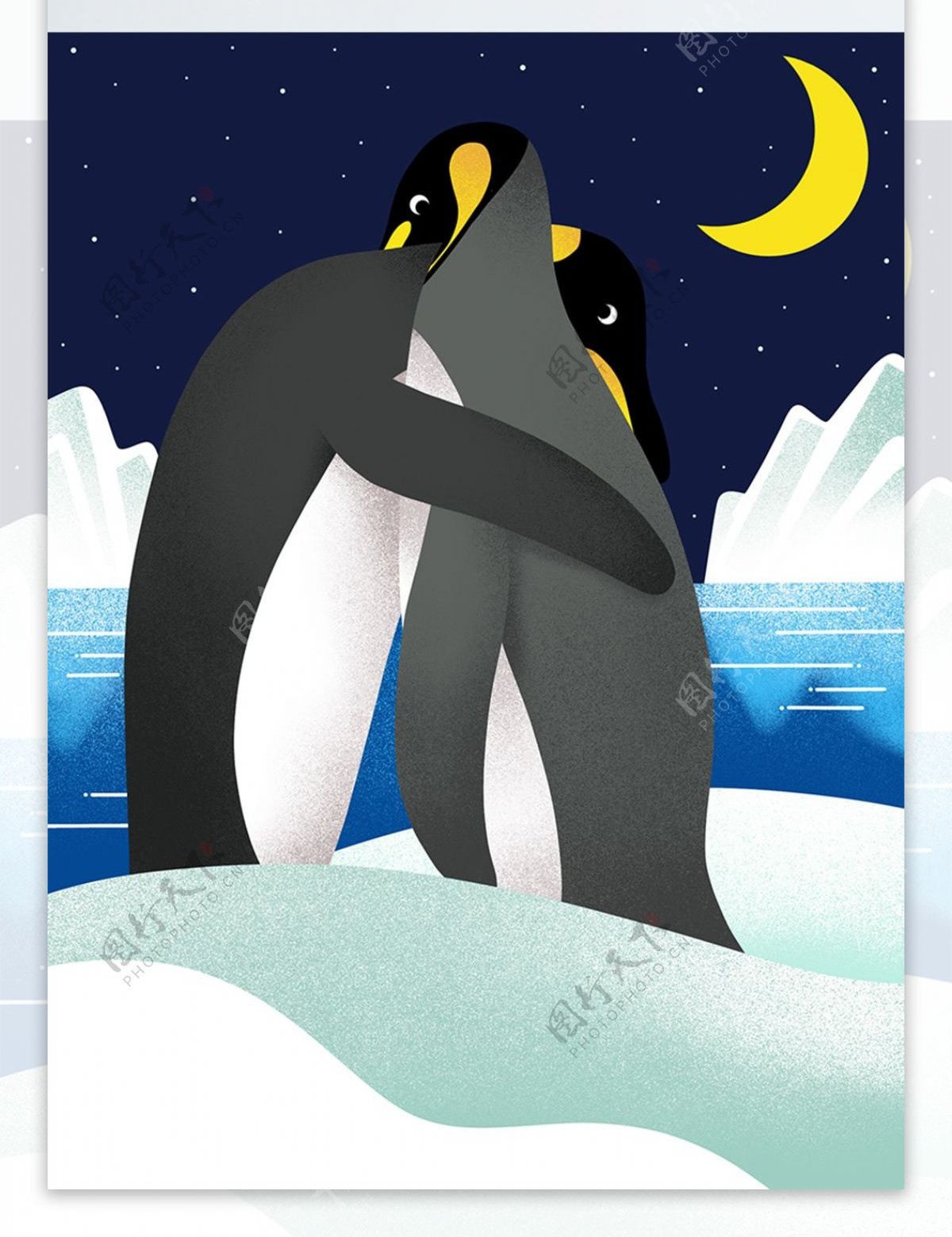北欧极简企鹅装饰画