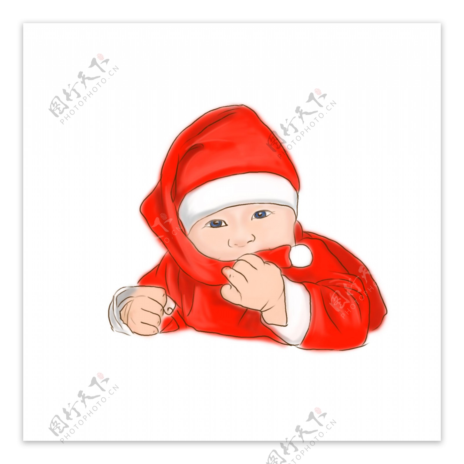 红色衣服卡通婴儿