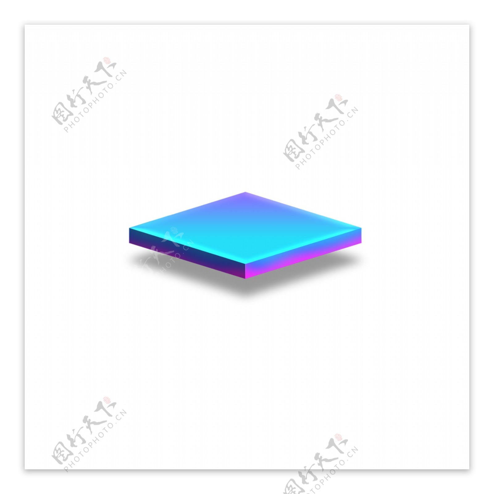 蓝色方形台子图案