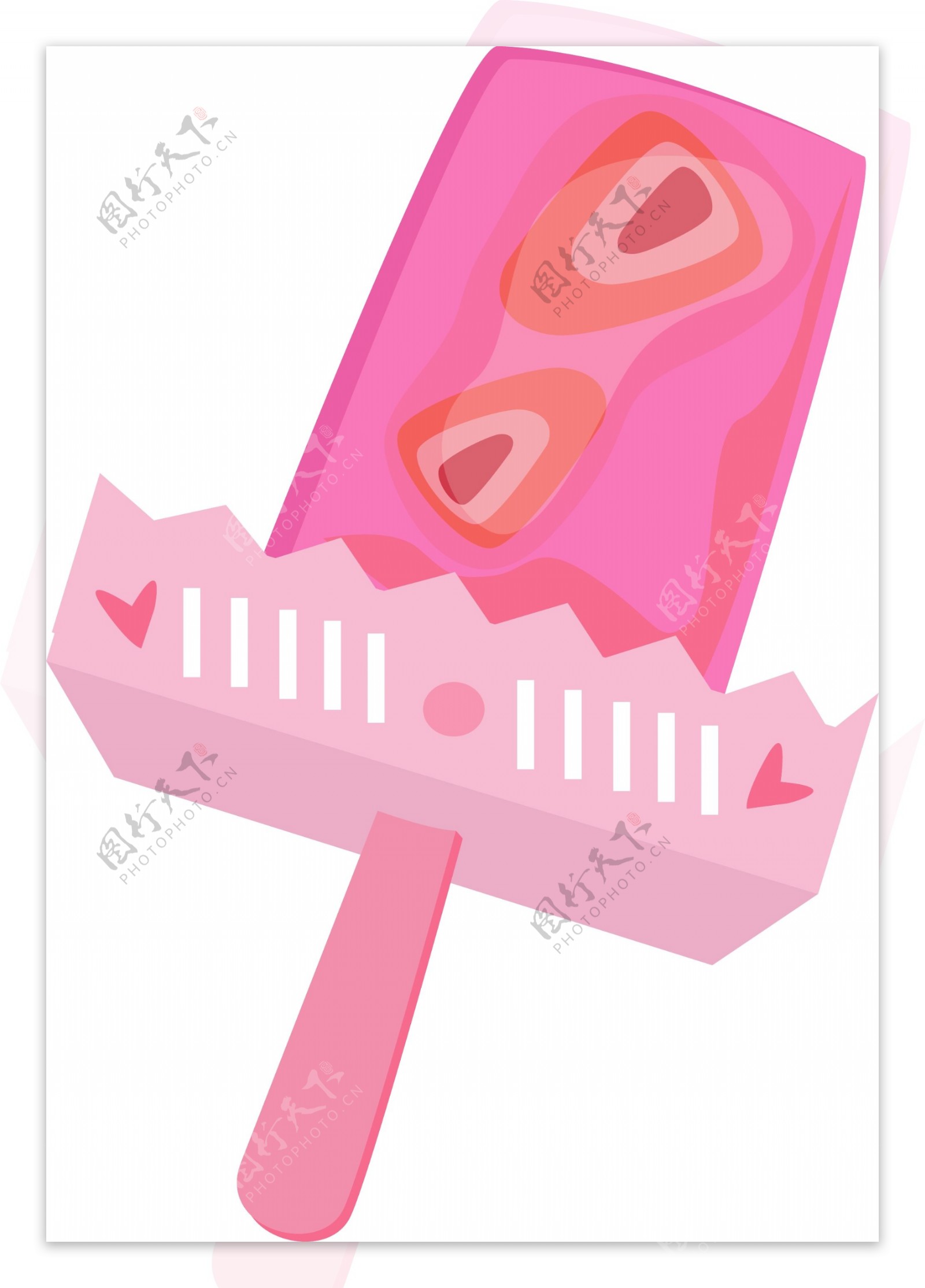 粉色卡通冰棒