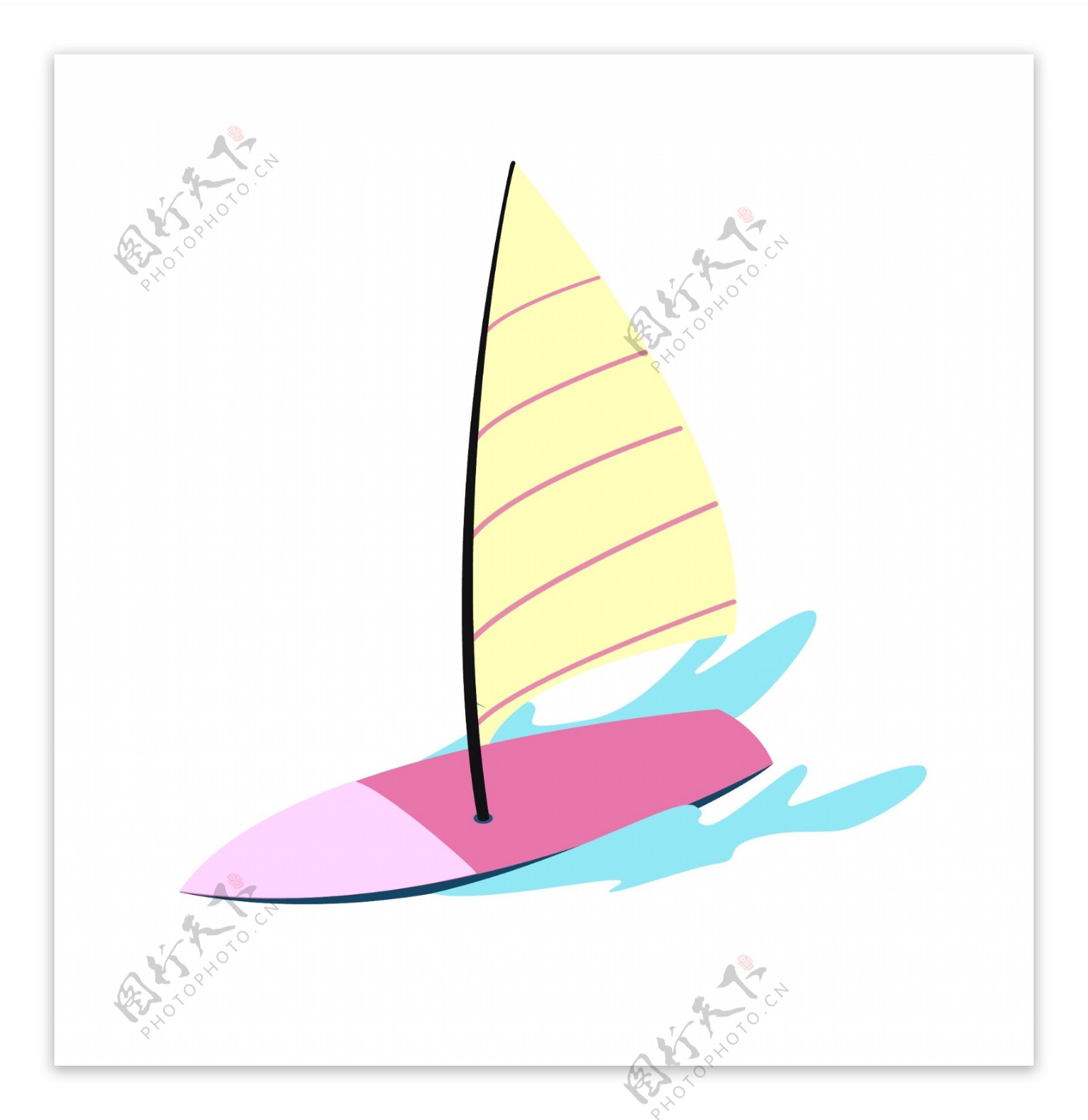粉色航海帆船
