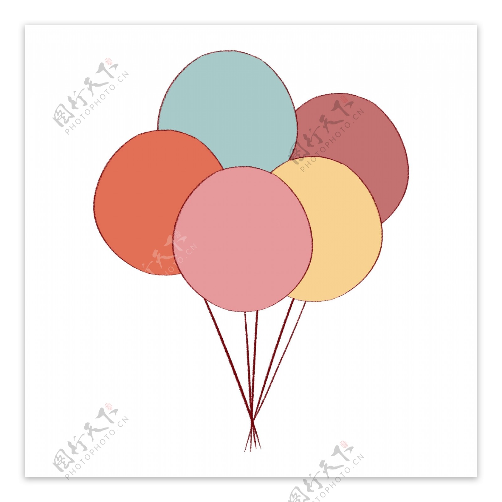 可爱卡通彩色气球