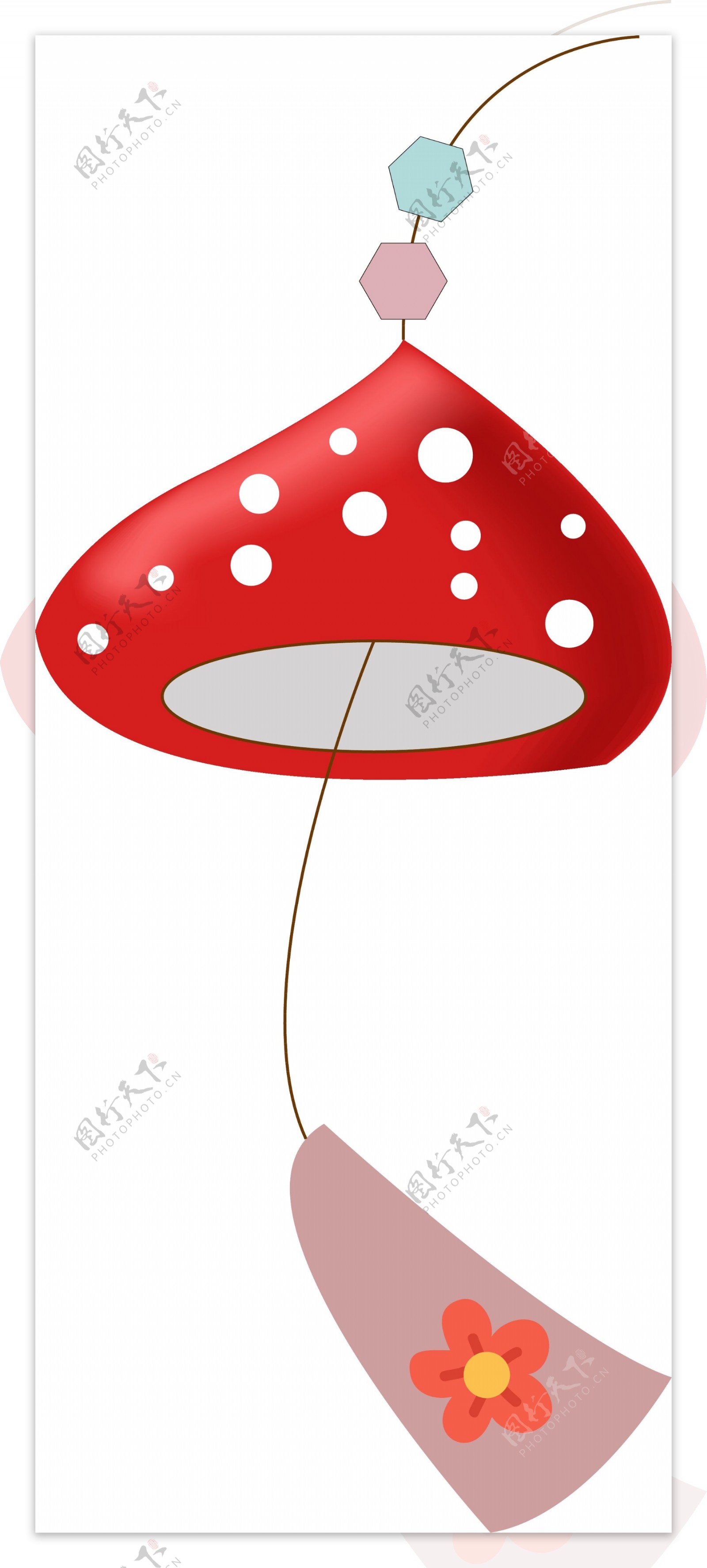 红色蘑菇风铃
