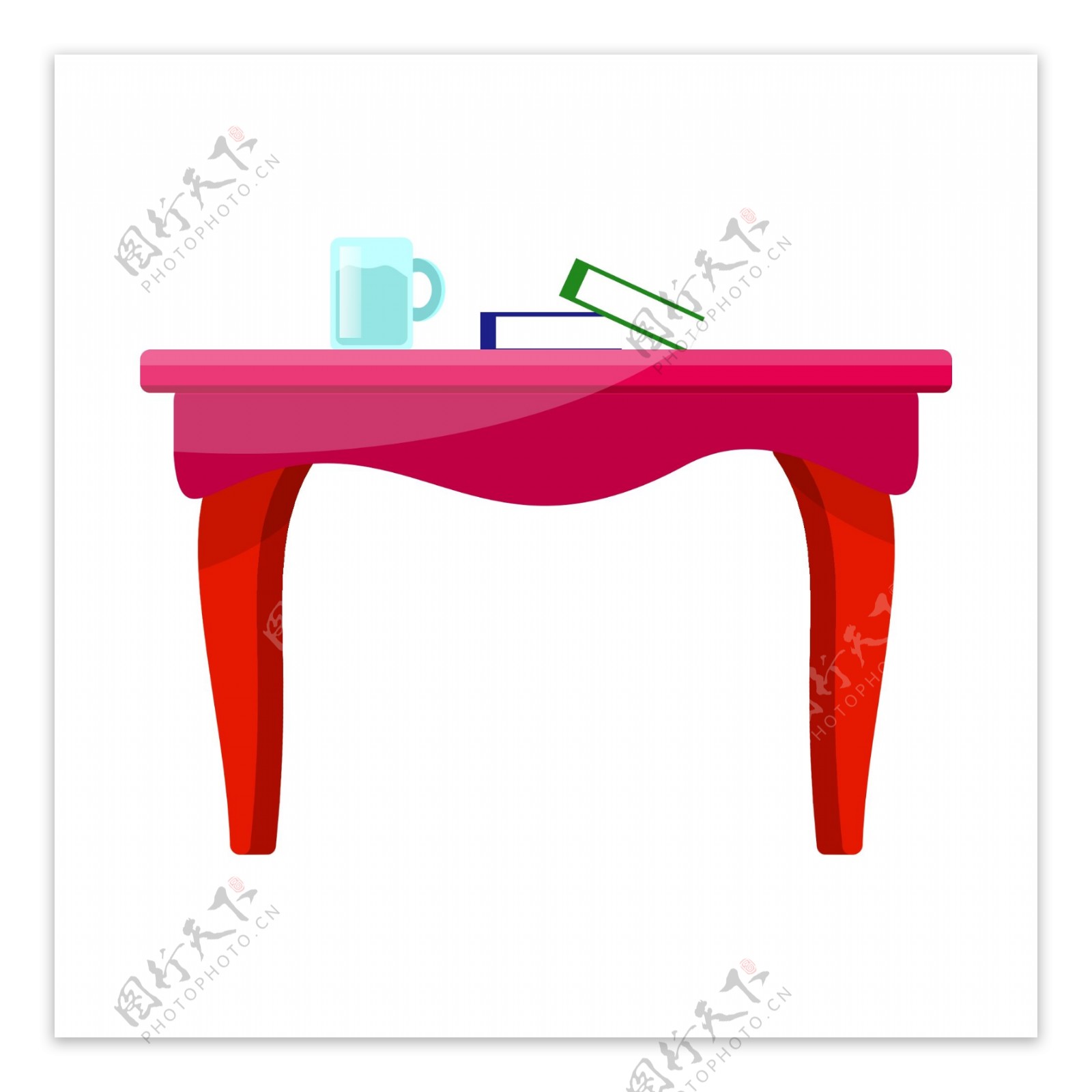 红色家具桌子