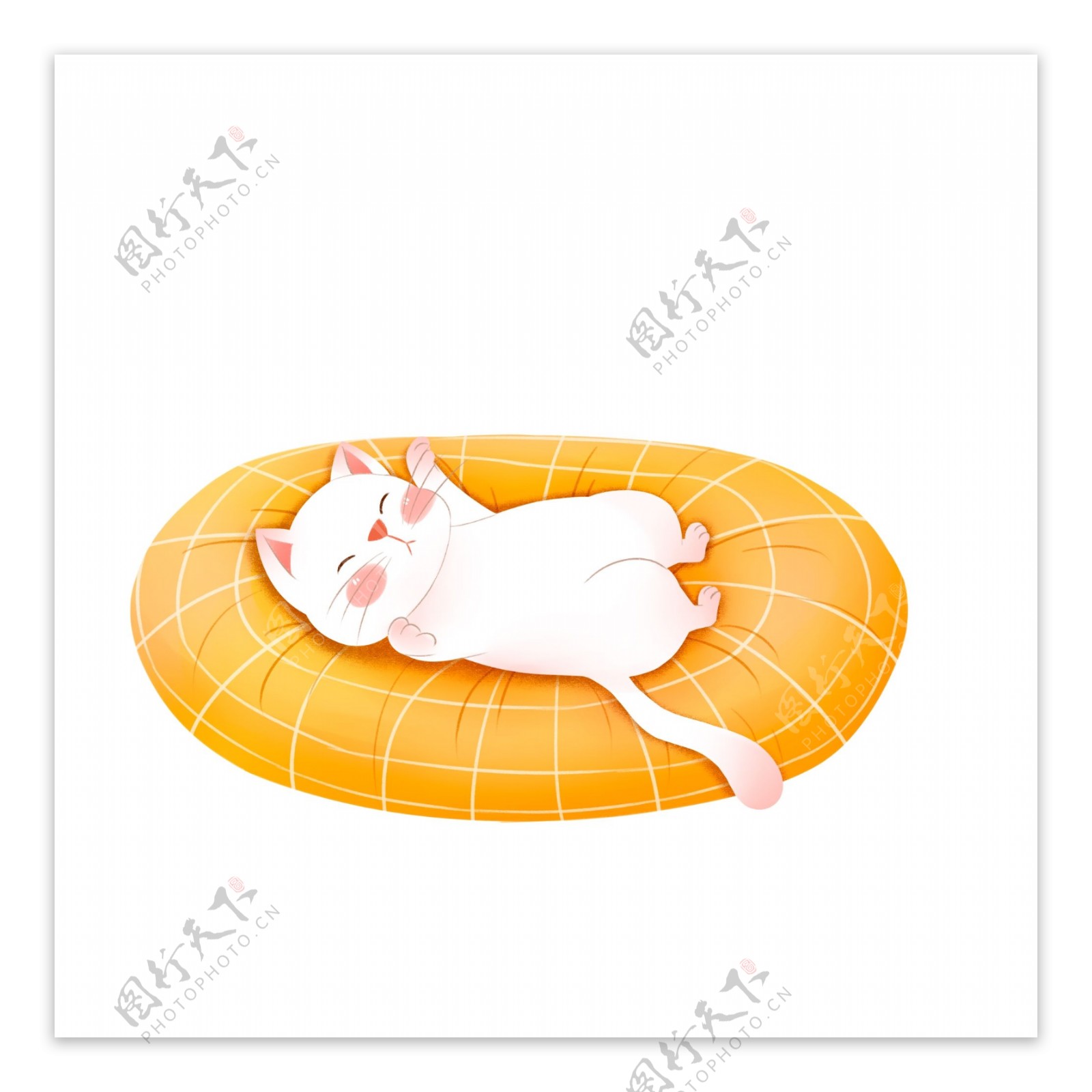 躺在垫子上的猫咪图案