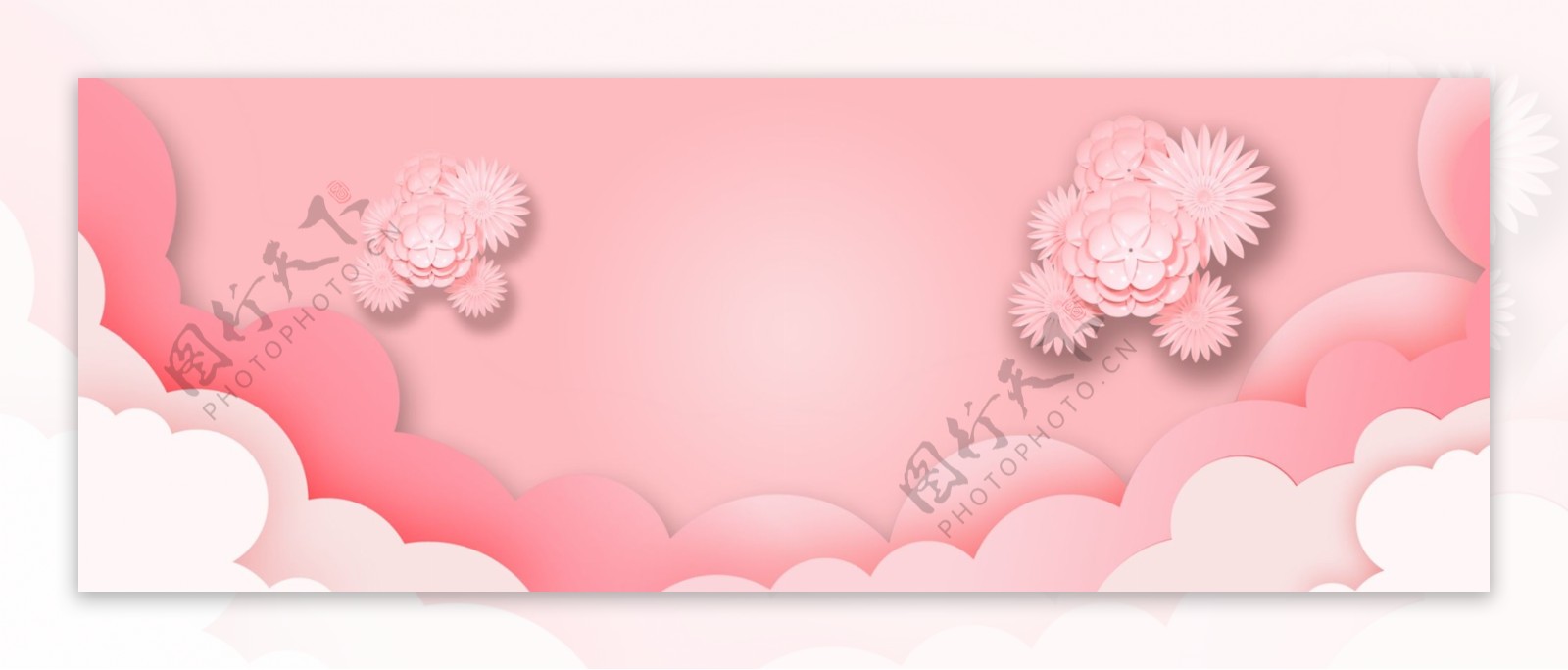 粉色立体鲜花背景图