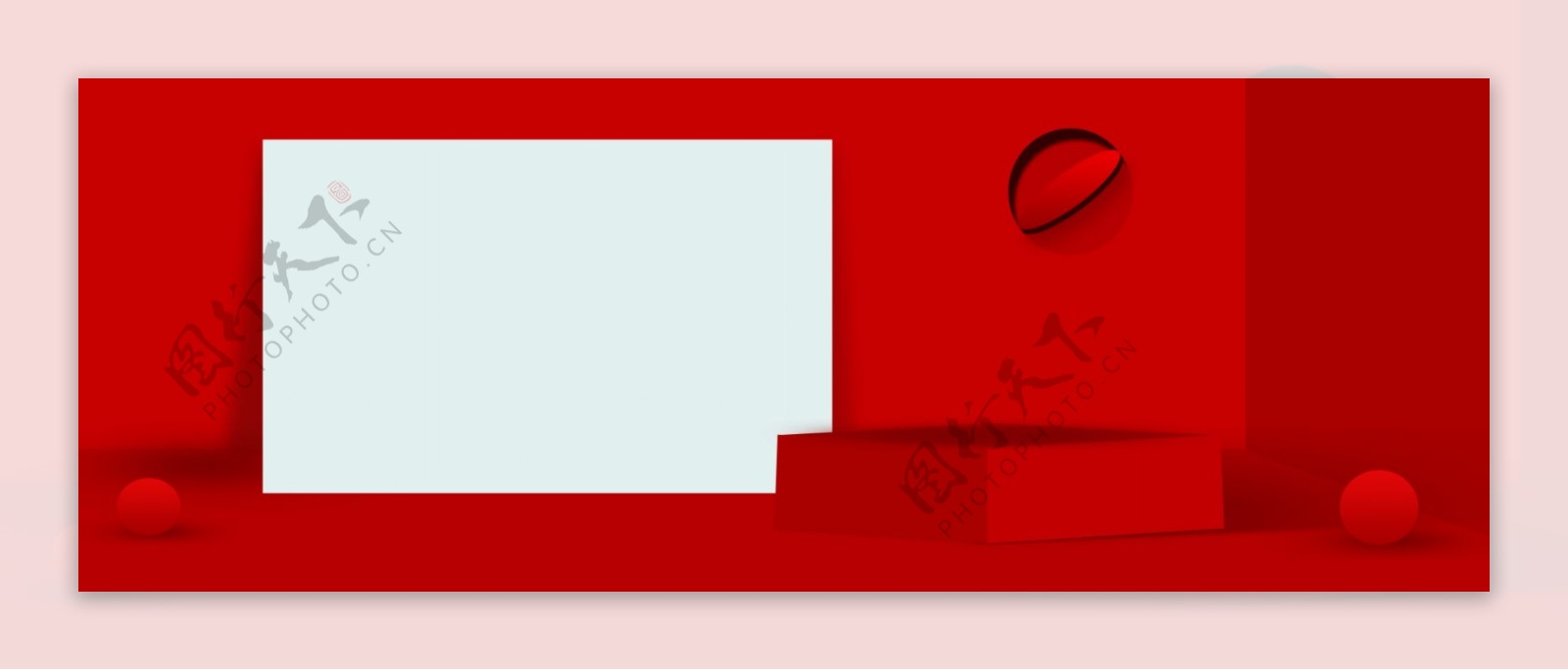 红色可爱边框线条背景设计