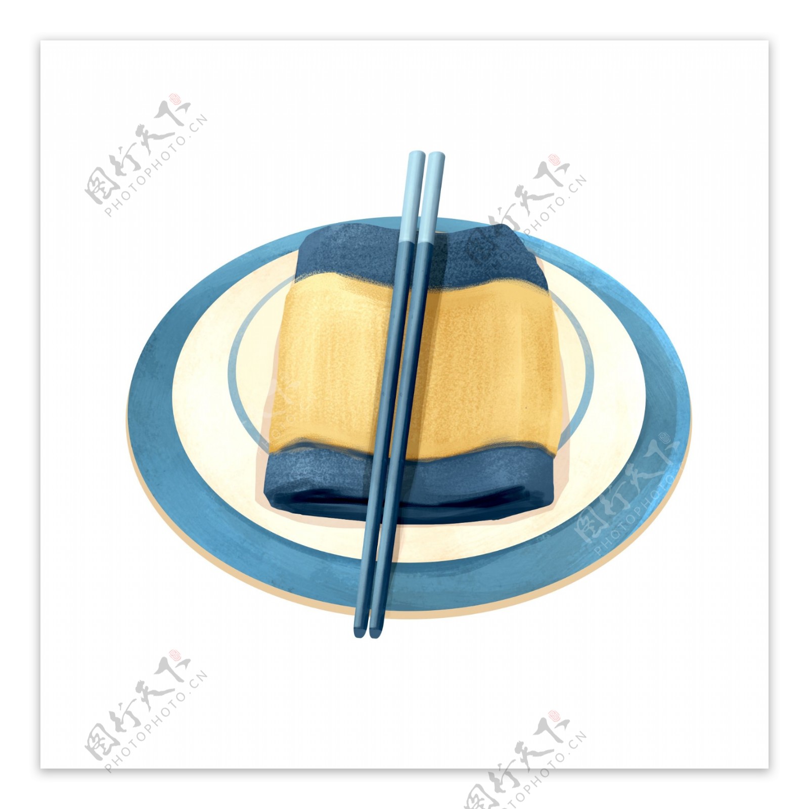 手绘中式餐具筷子盘子