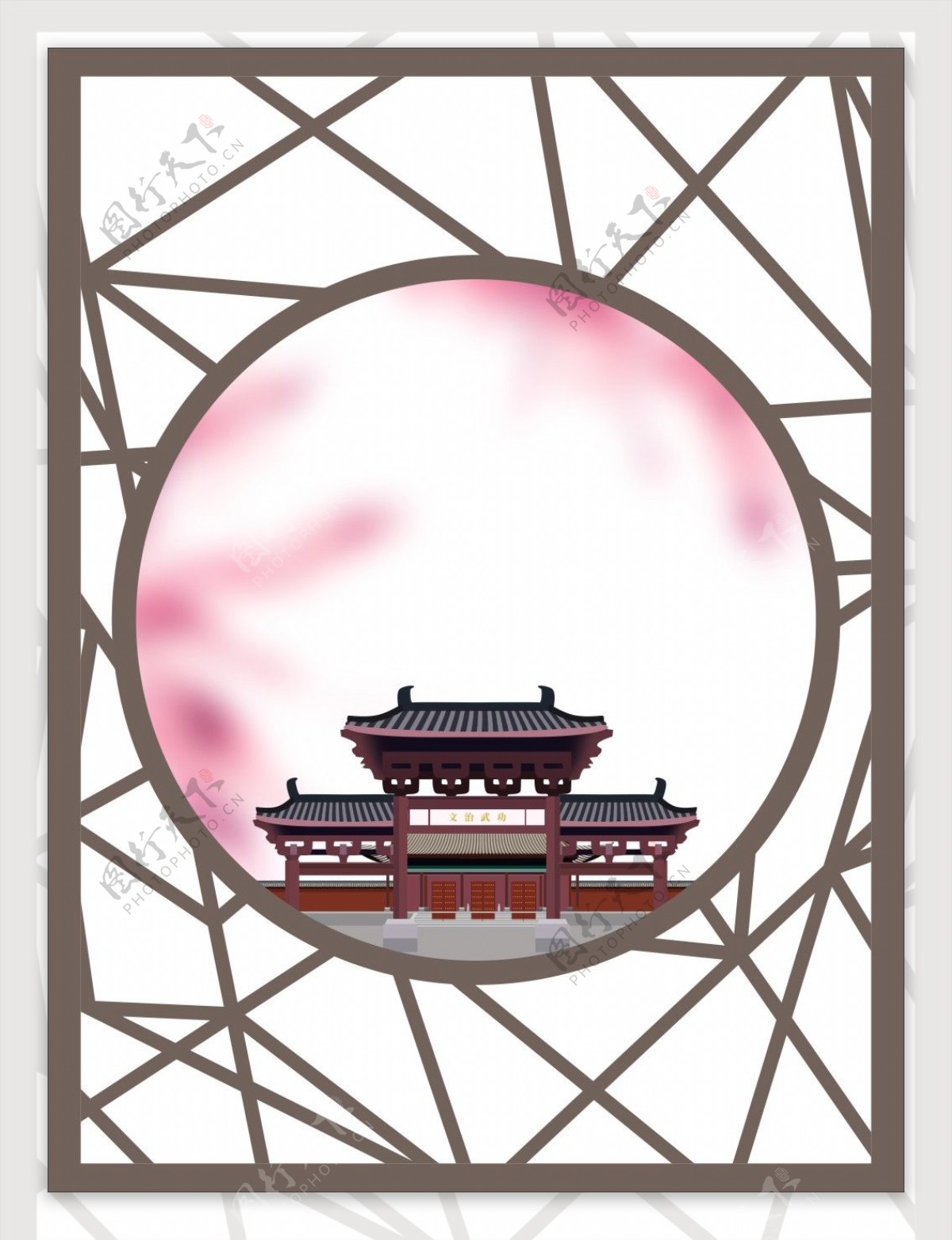 中国古典建筑装饰广告背景