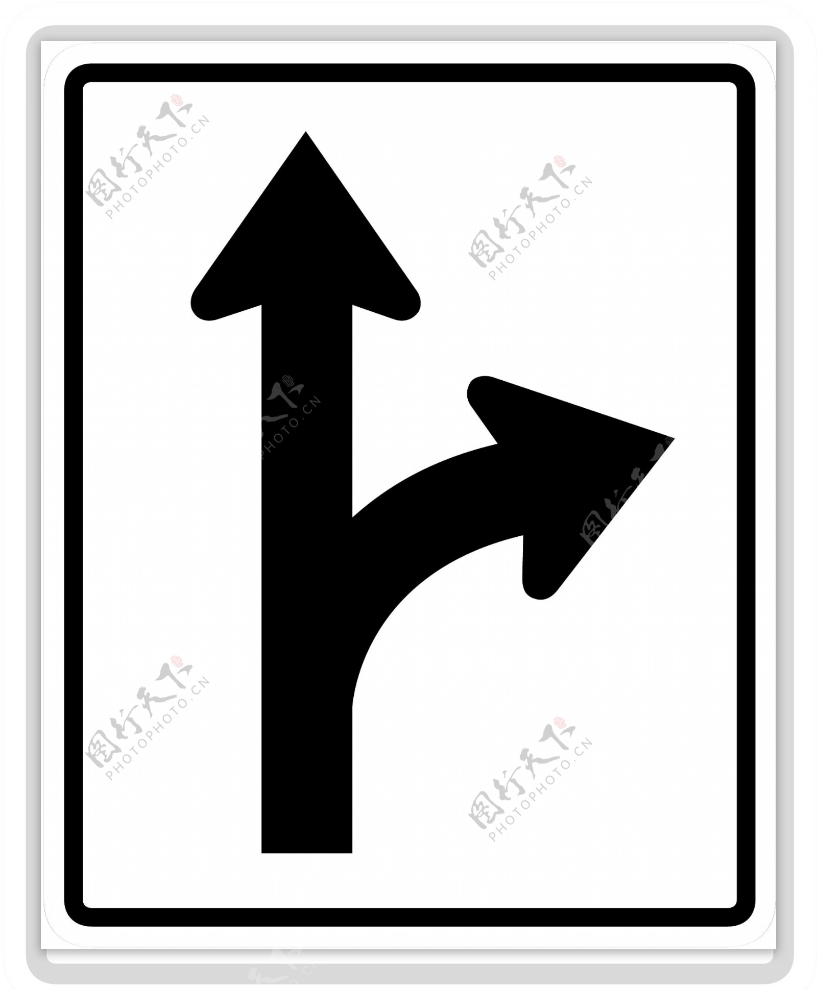 交通图标系列直行右转图标