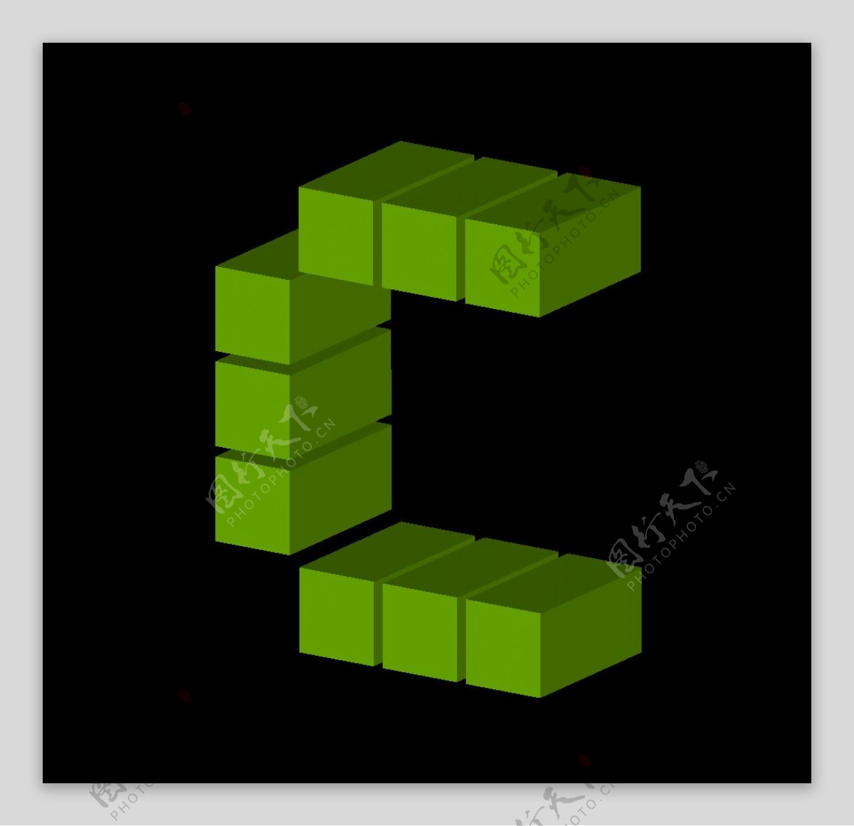 矢量立体方块字母