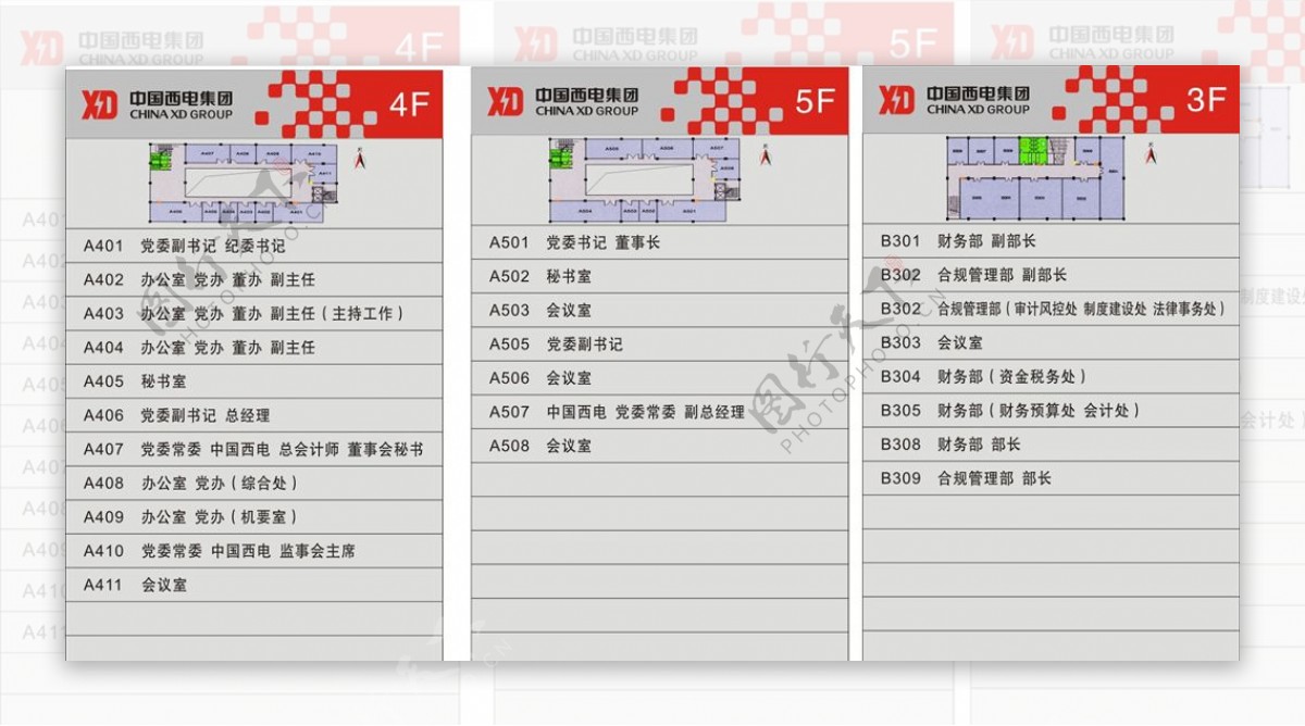 中国西电集团楼层索引图
