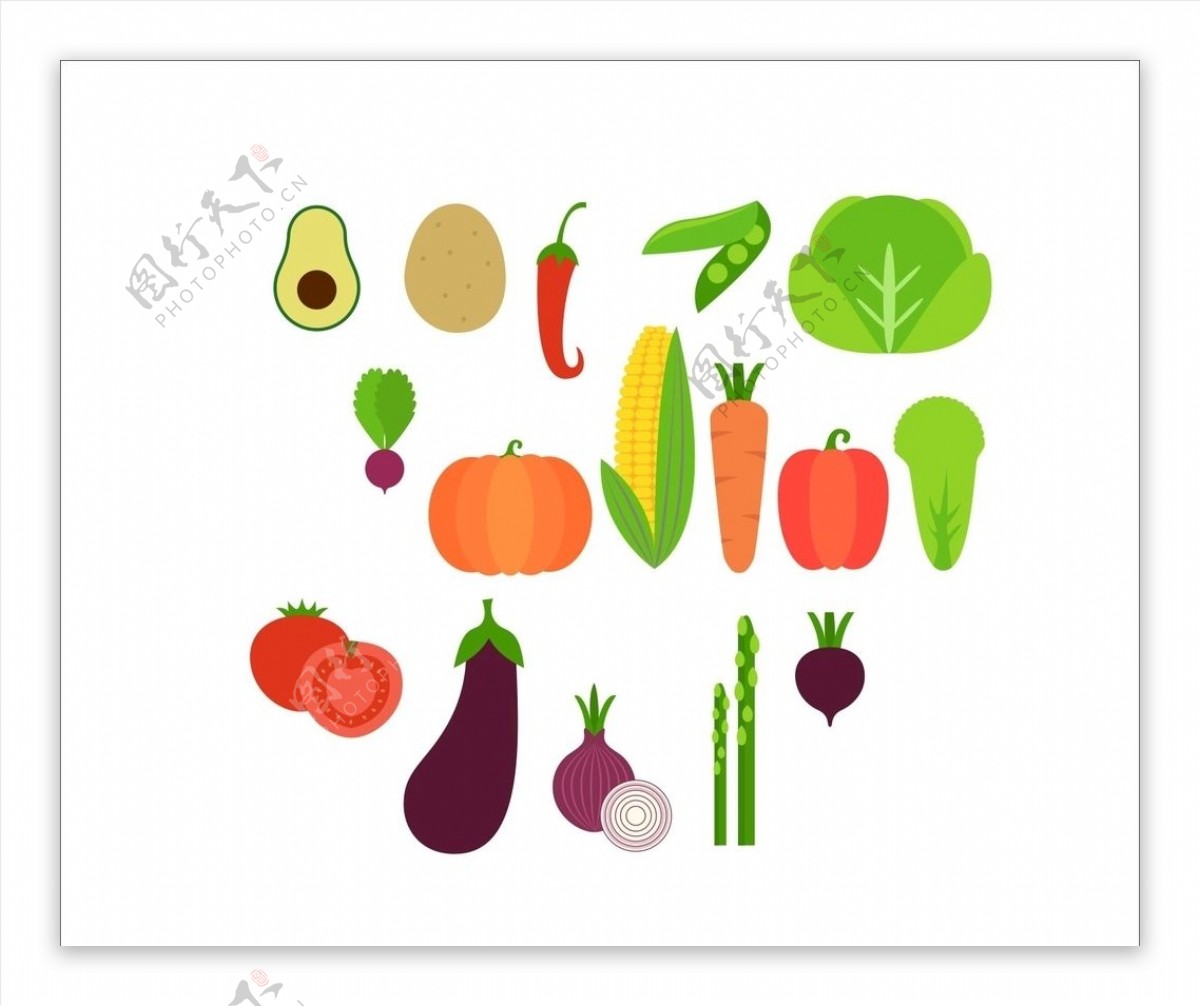 卡通蔬菜矢量图