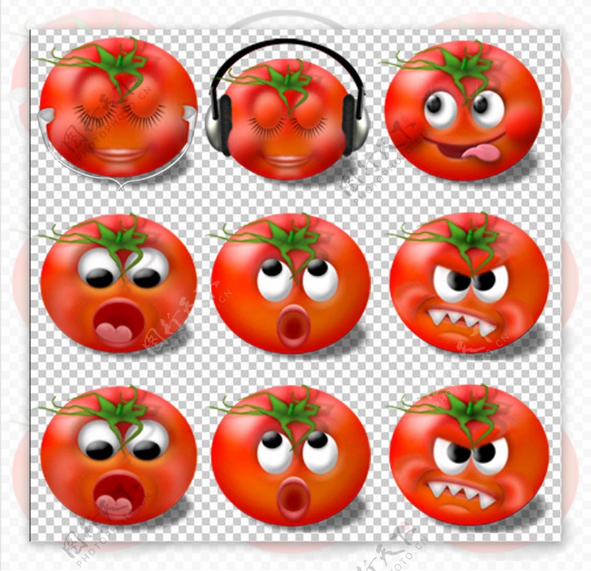 可爱的西红柿表情PNG