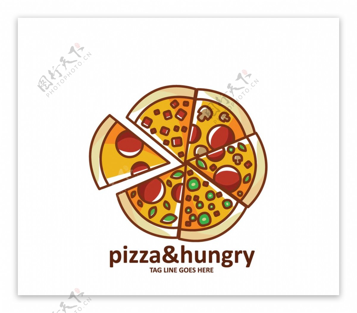 披萨形状徽标模板