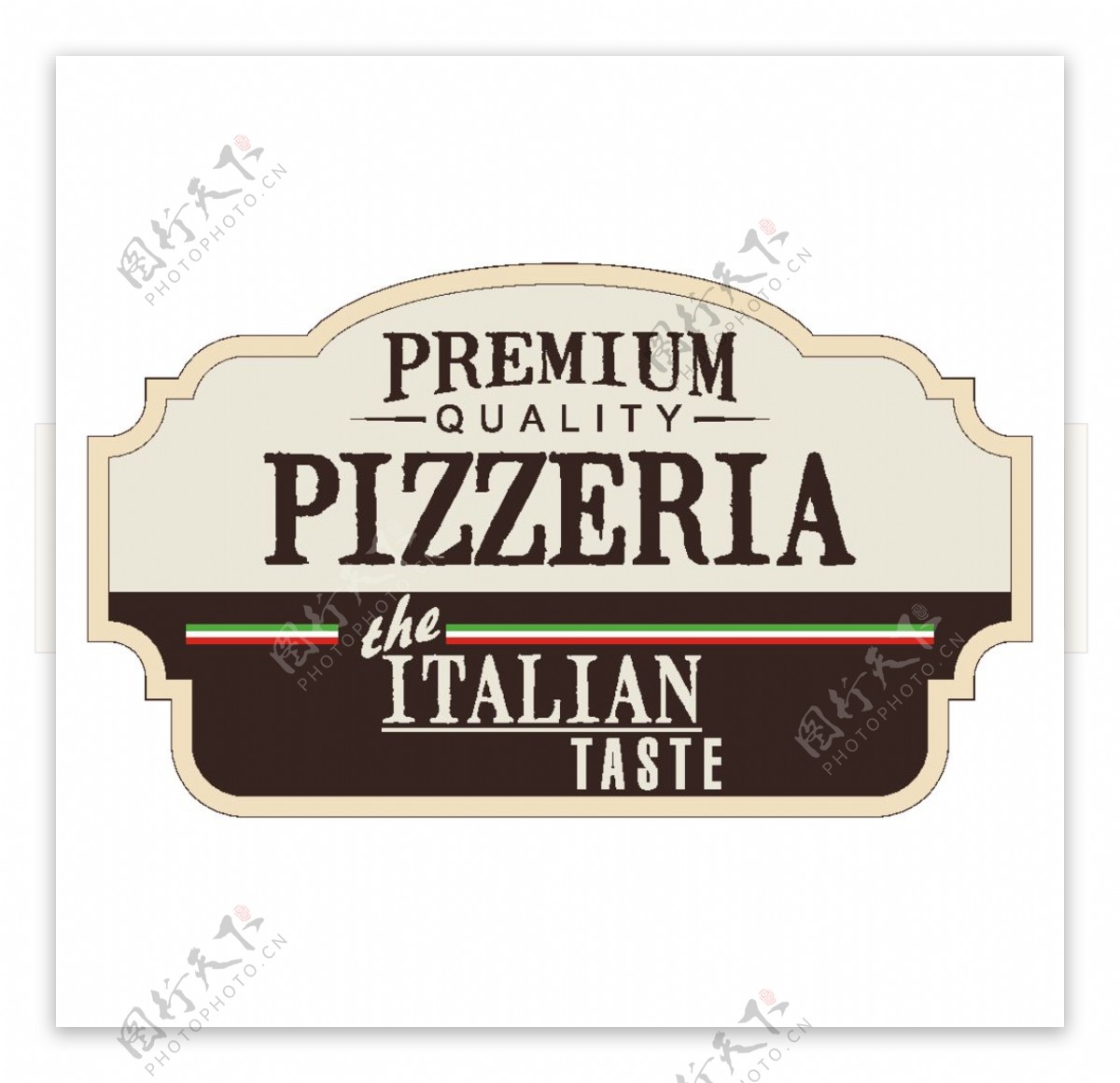 经典披萨标签插画