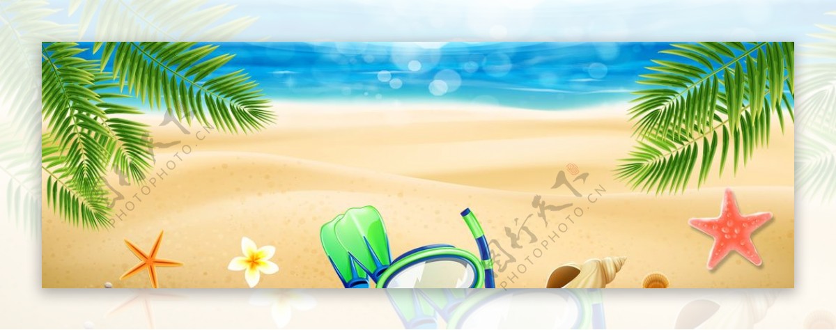 夏日沙滩海报banner