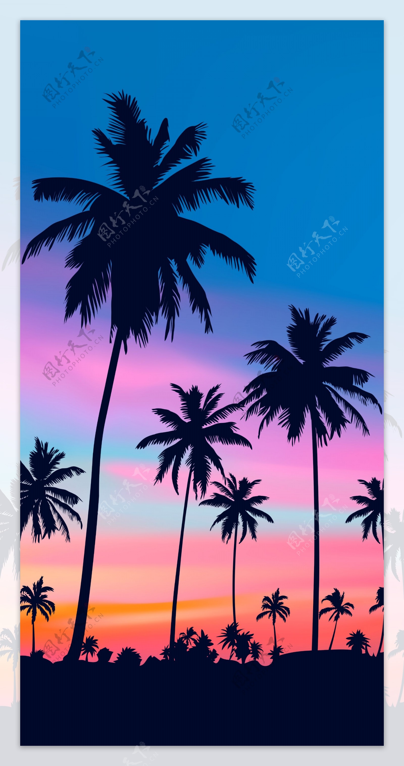 沙滩巾椰树