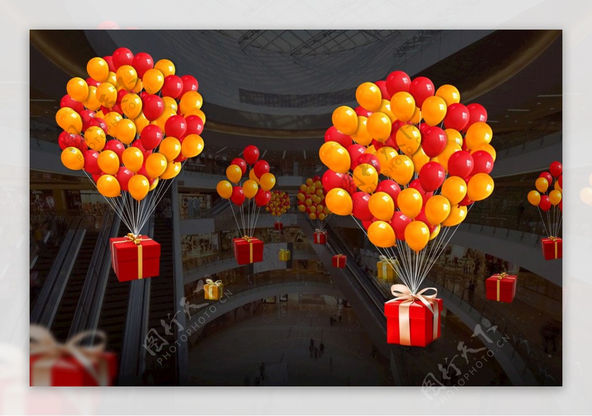 气球商场中庭装饰