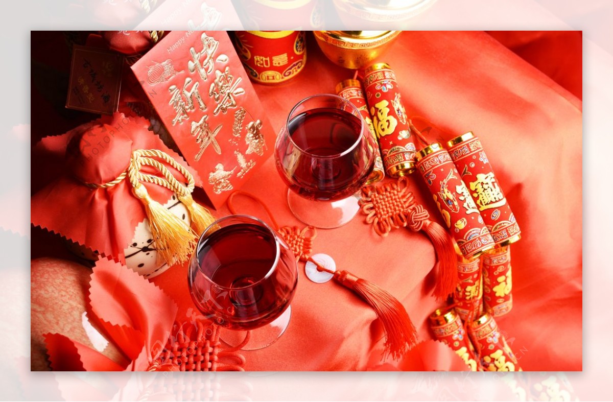 中国传统文化红包鞭炮灯笼