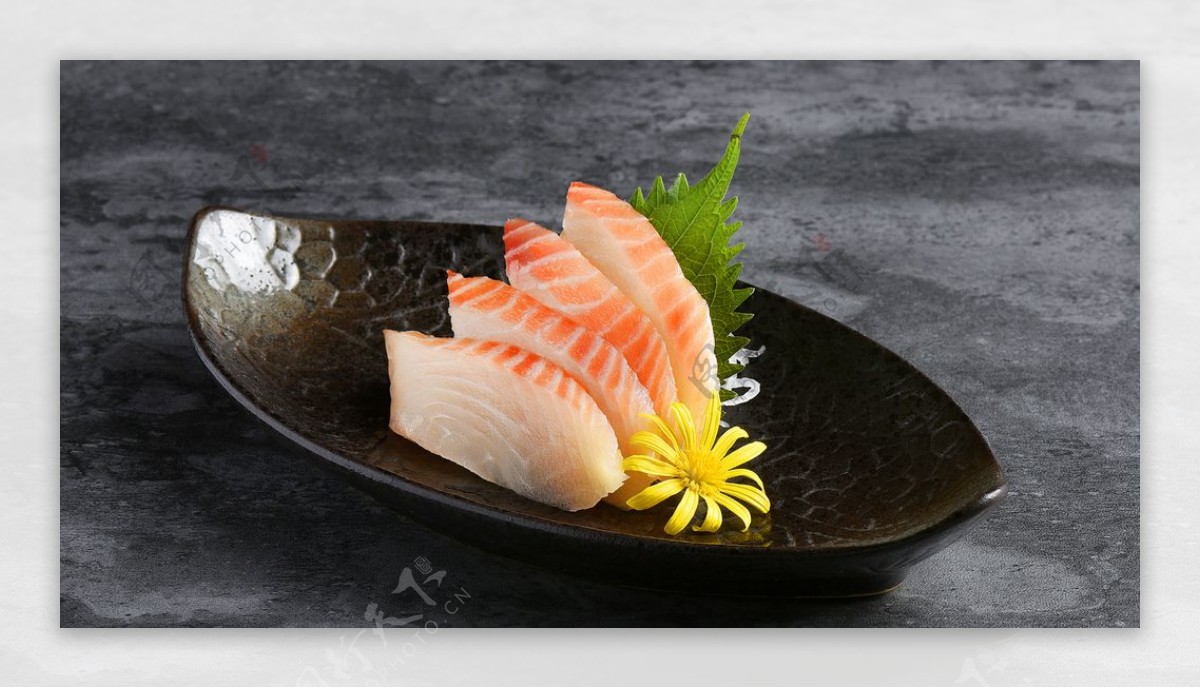 三文鱼刺身美食摄影